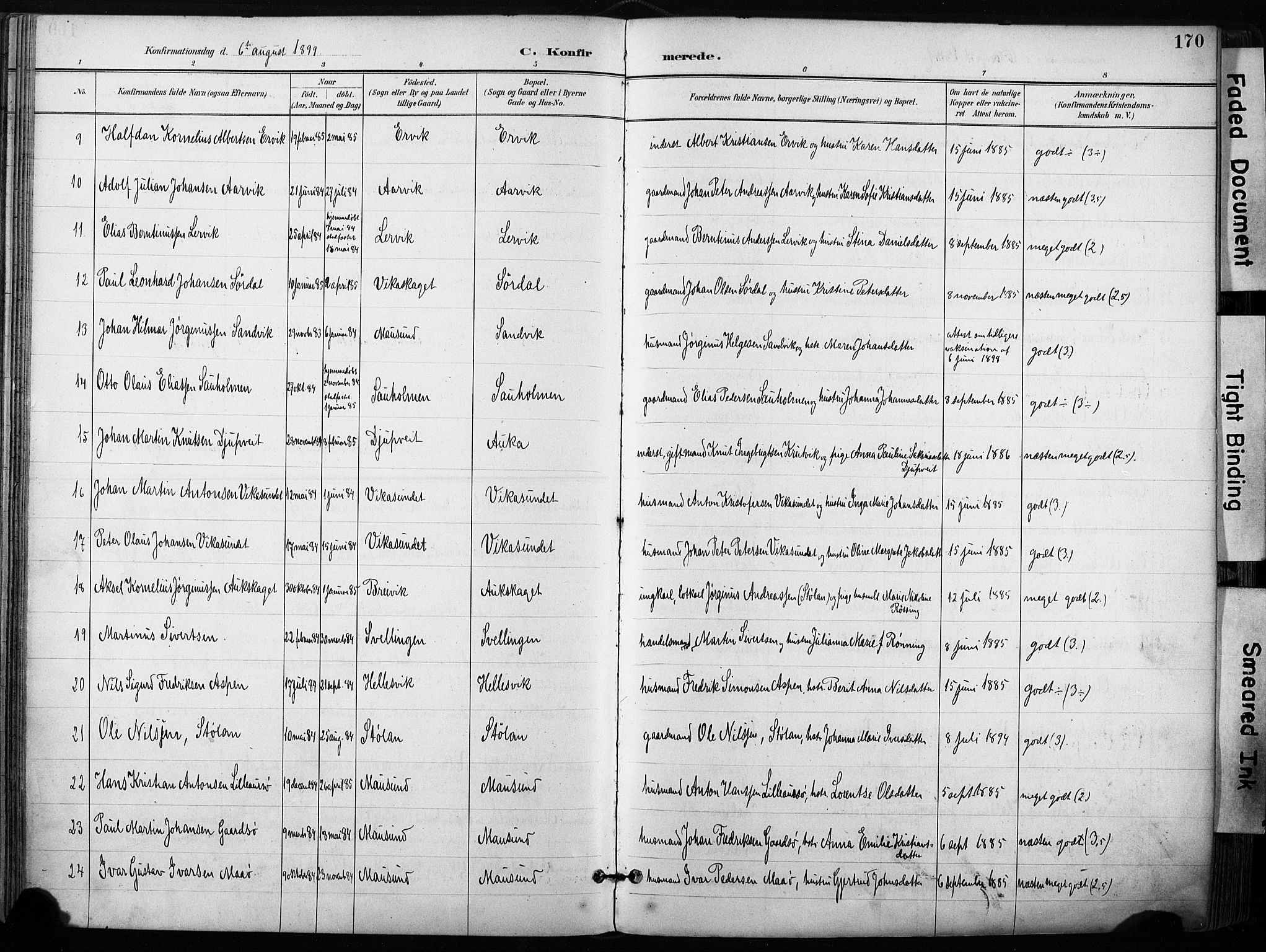 Ministerialprotokoller, klokkerbøker og fødselsregistre - Sør-Trøndelag, SAT/A-1456/640/L0579: Parish register (official) no. 640A04, 1889-1902, p. 170