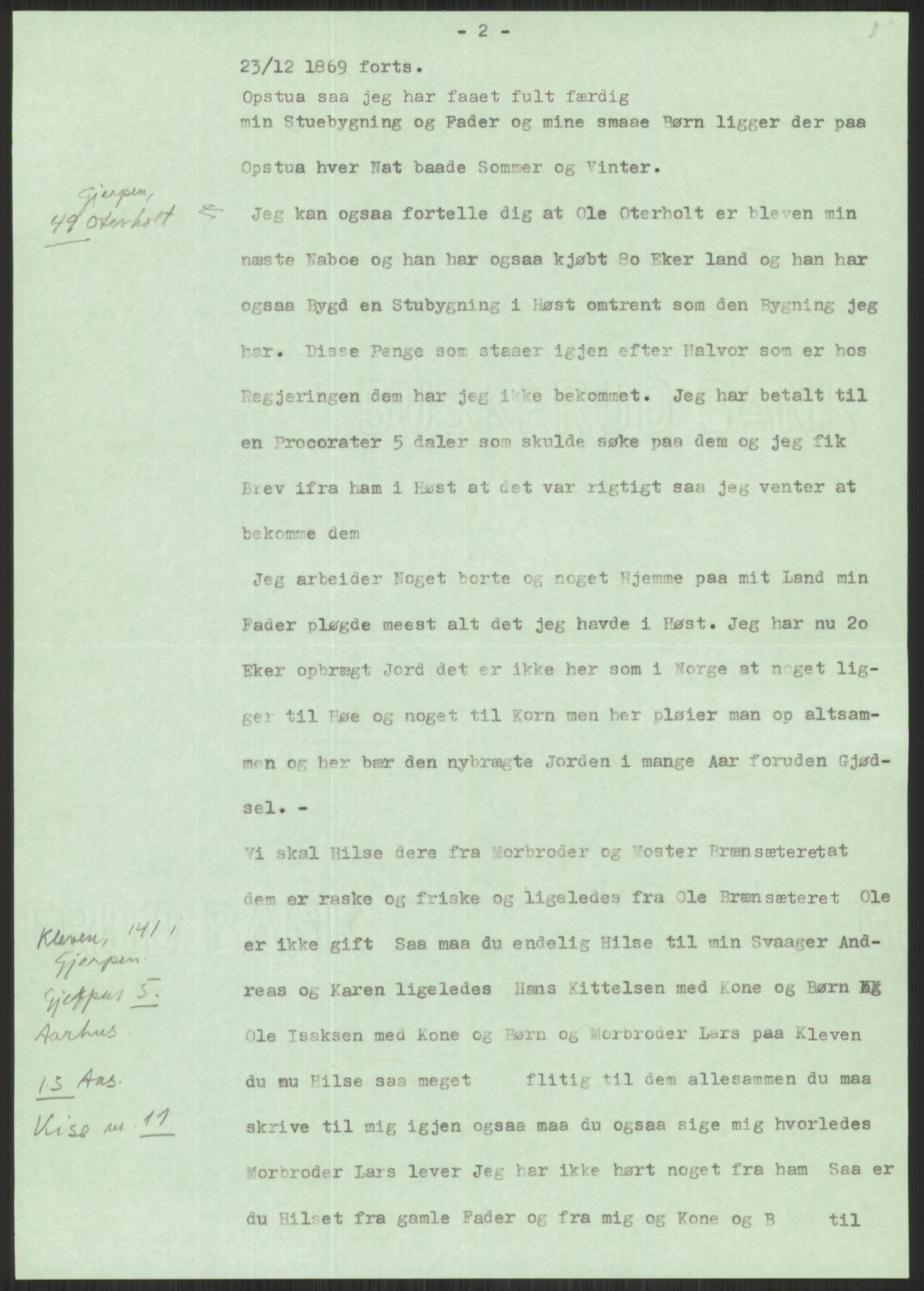 Samlinger til kildeutgivelse, Amerikabrevene, AV/RA-EA-4057/F/L0022: Innlån fra Vestfold. Innlån fra Telemark: Bratås - Duus, 1838-1914, p. 15