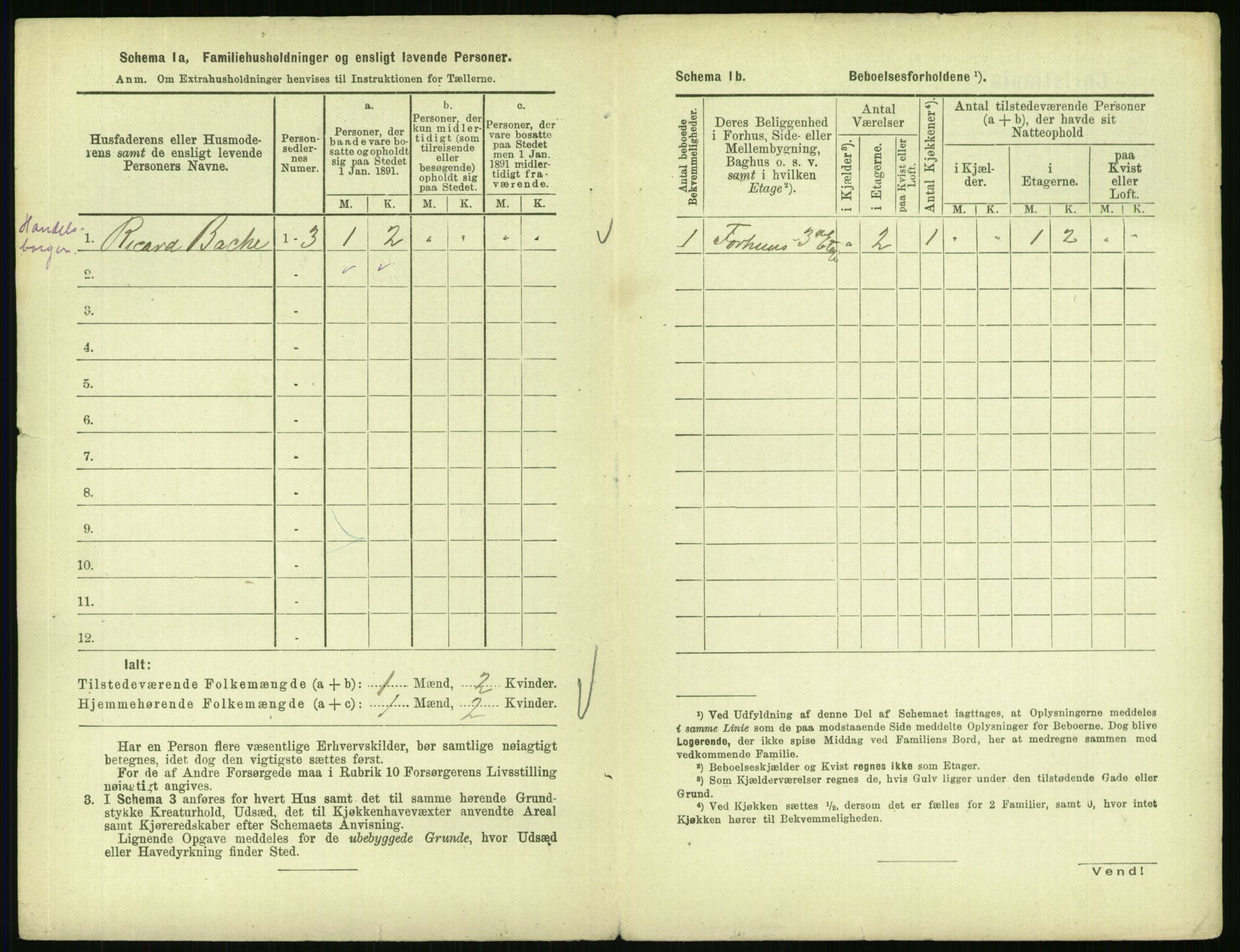 RA, 1891 census for 0301 Kristiania, 1891, p. 525