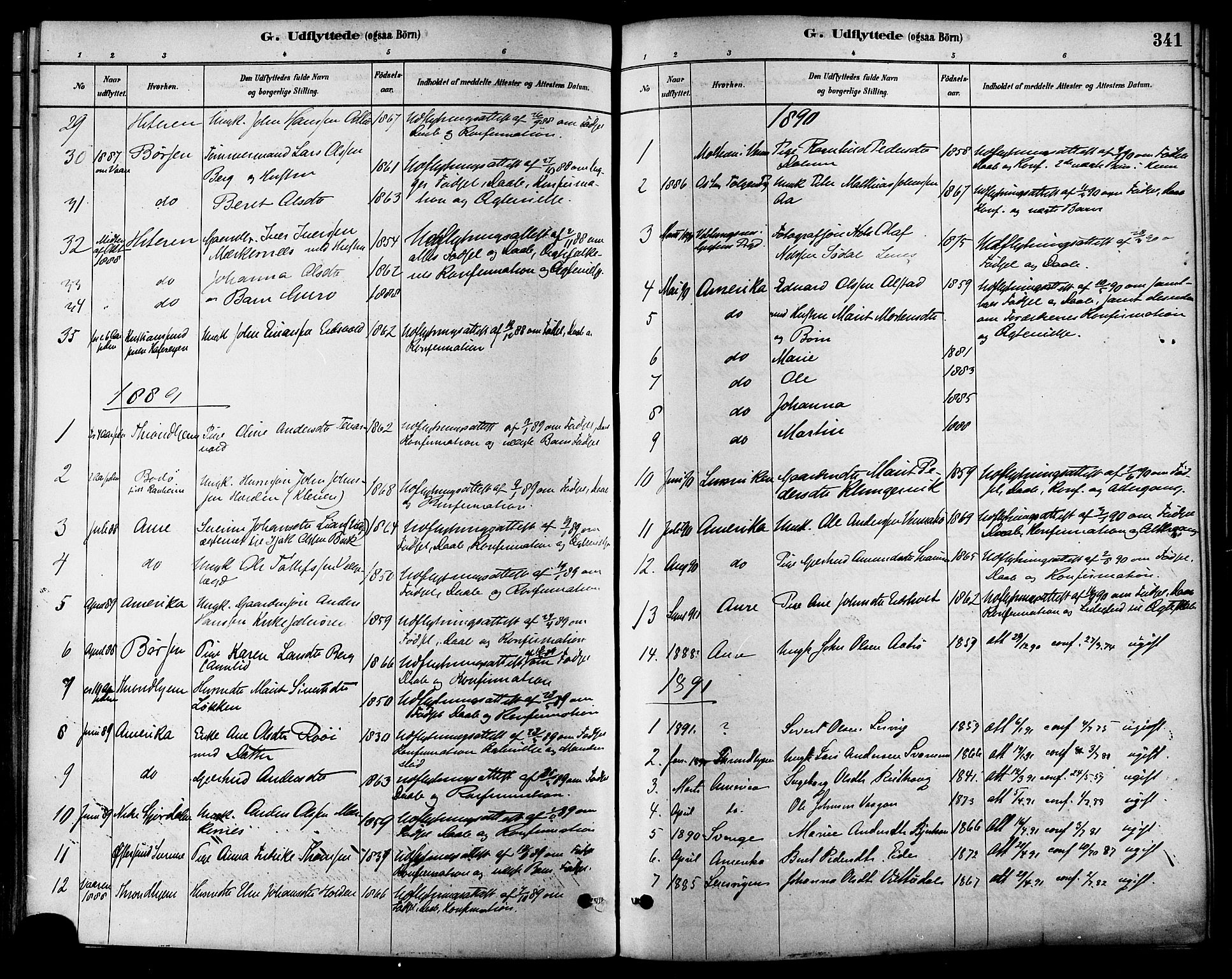 Ministerialprotokoller, klokkerbøker og fødselsregistre - Sør-Trøndelag, SAT/A-1456/630/L0496: Parish register (official) no. 630A09, 1879-1895, p. 341