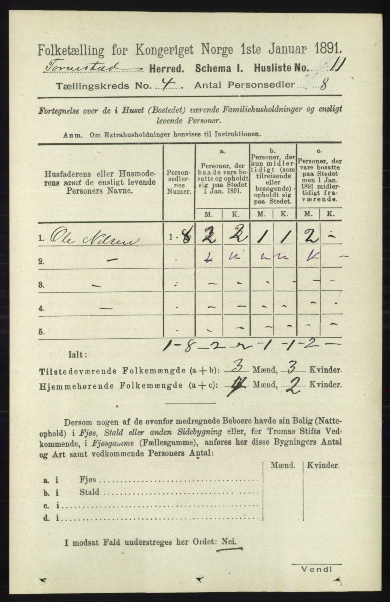 RA, 1891 census for 1152 Torvastad, 1891, p. 1432