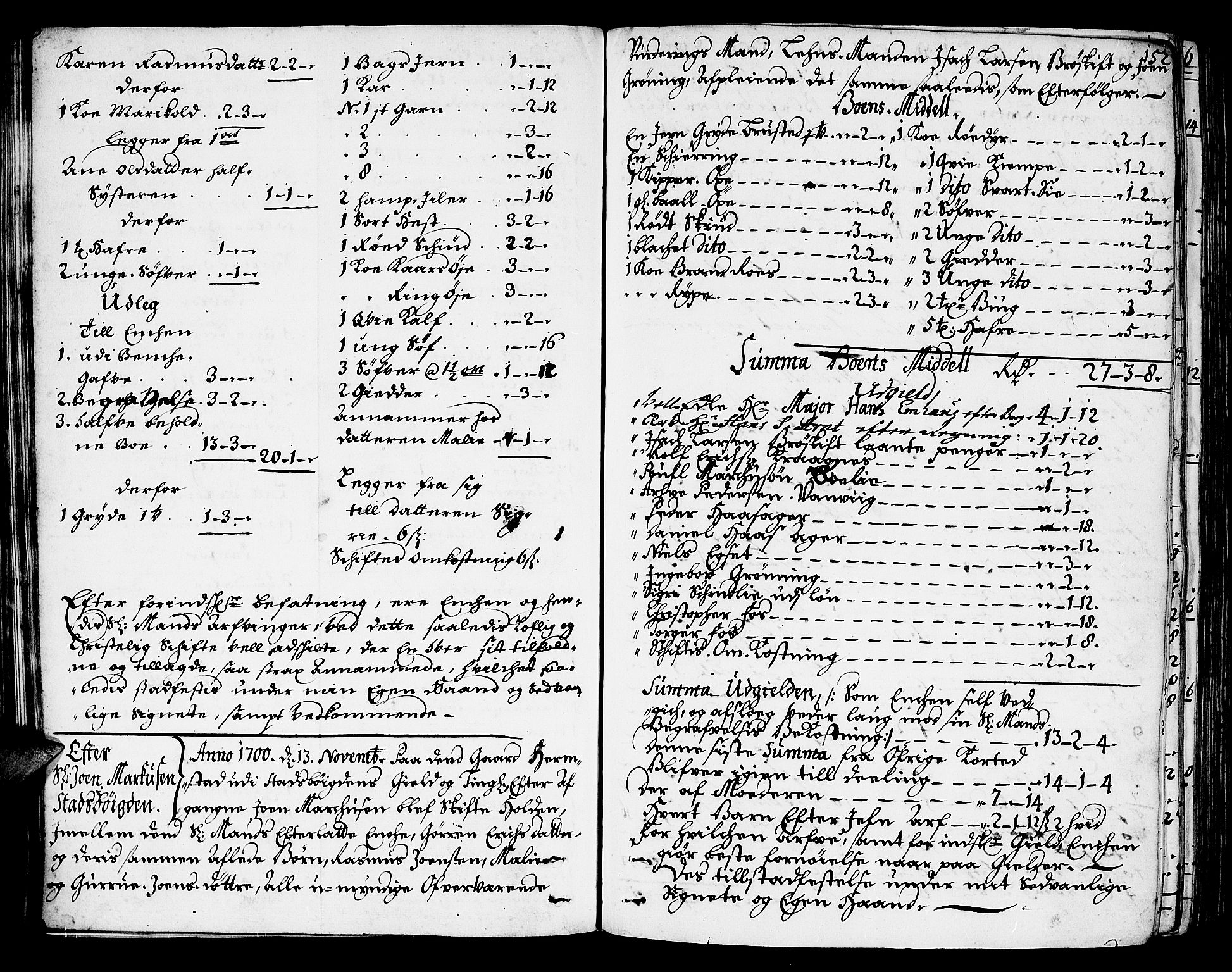 Fosen sorenskriveri, AV/SAT-A-1107/1/3/3A/L0003: Skifteprotokoll, 1696-1709, p. 152