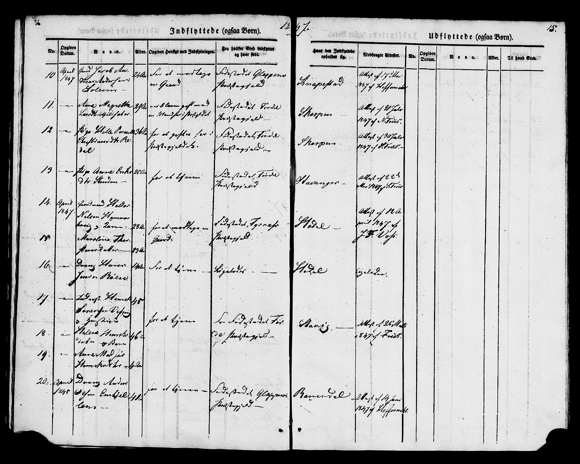 Kinn sokneprestembete, AV/SAB-A-80801/H/Haa/Haaa/L0014: Parish register (official) no. A 14, 1841-1859, p. 15