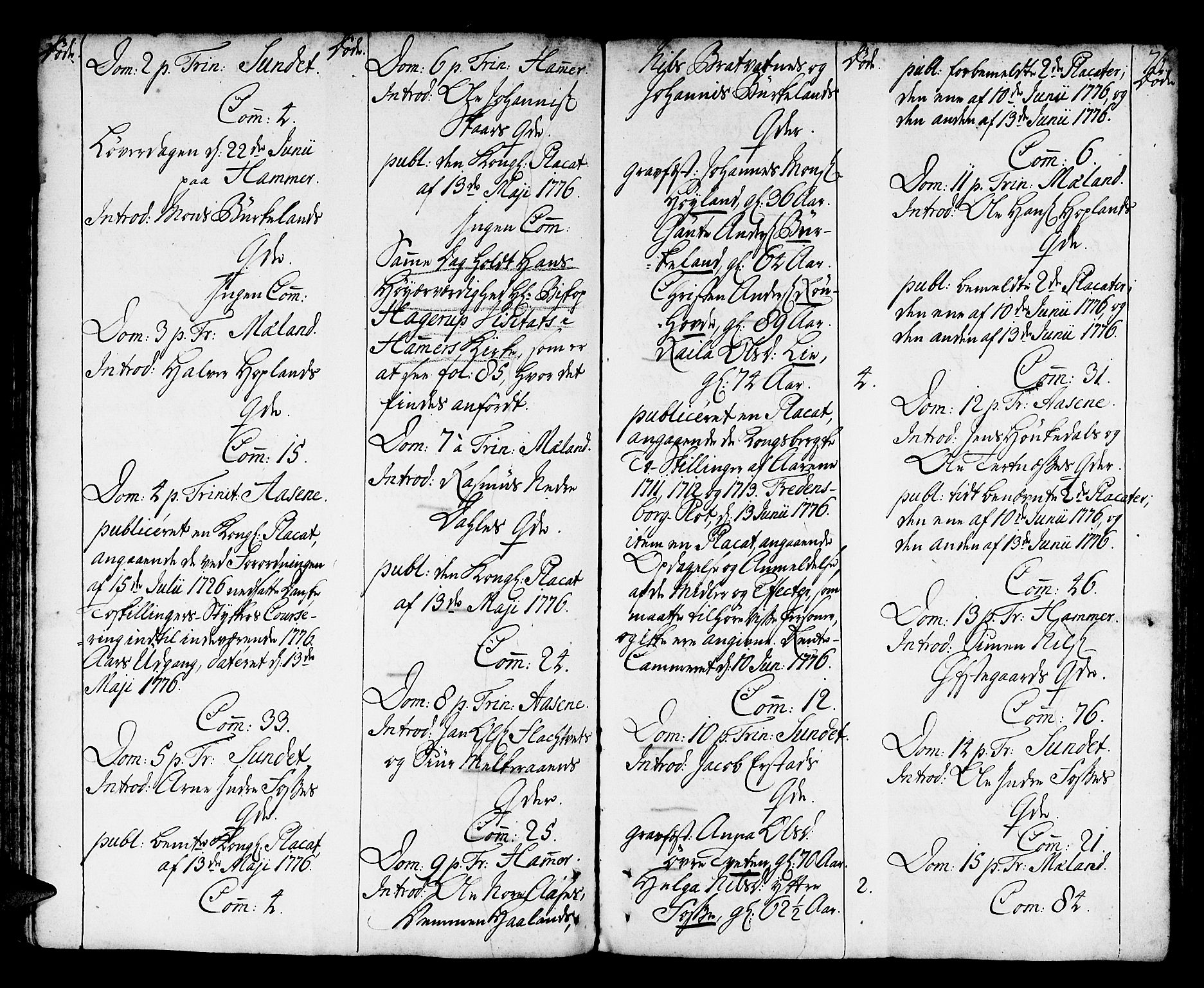 Hamre sokneprestembete, AV/SAB-A-75501/H/Ha/Haa/Haaa/L0007: Parish register (official) no. A 7, 1762-1777, p. 76