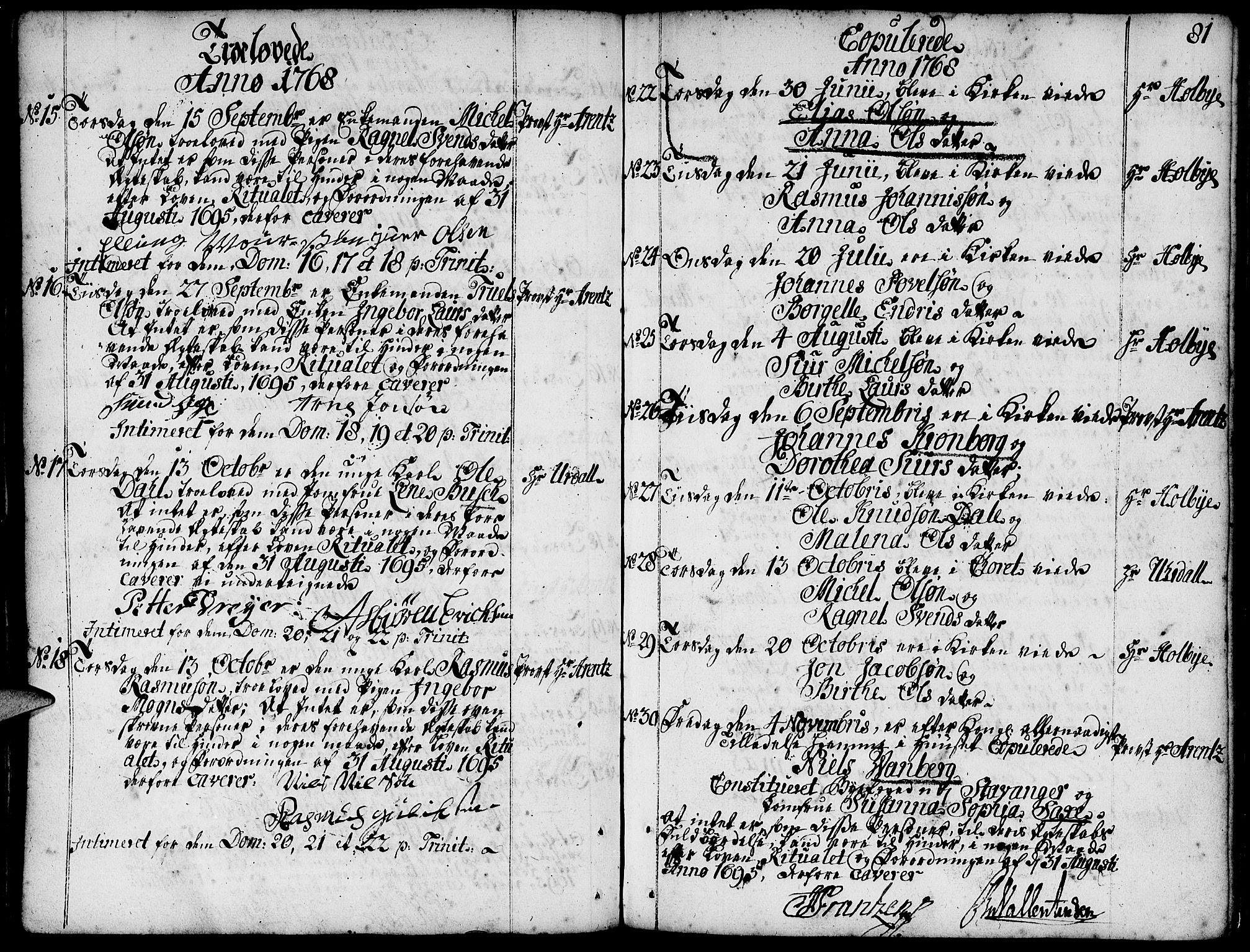 Domkirken sokneprestkontor, SAST/A-101812/001/30/30BA/L0004: Parish register (official) no. A 4, 1744-1782, p. 81
