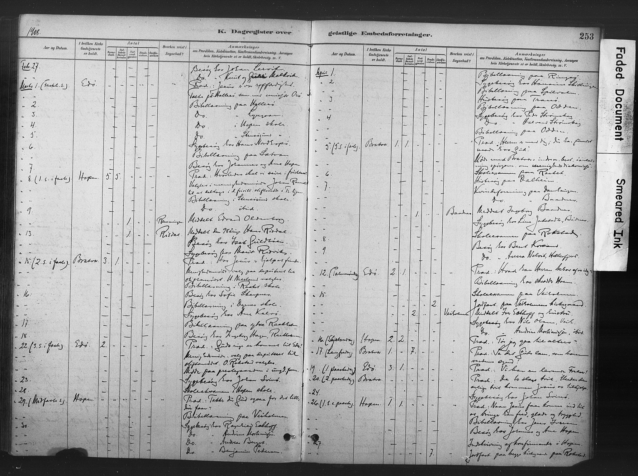 Ministerialprotokoller, klokkerbøker og fødselsregistre - Møre og Romsdal, AV/SAT-A-1454/583/L0954: Parish register (official) no. 583A01, 1880-1906, p. 253