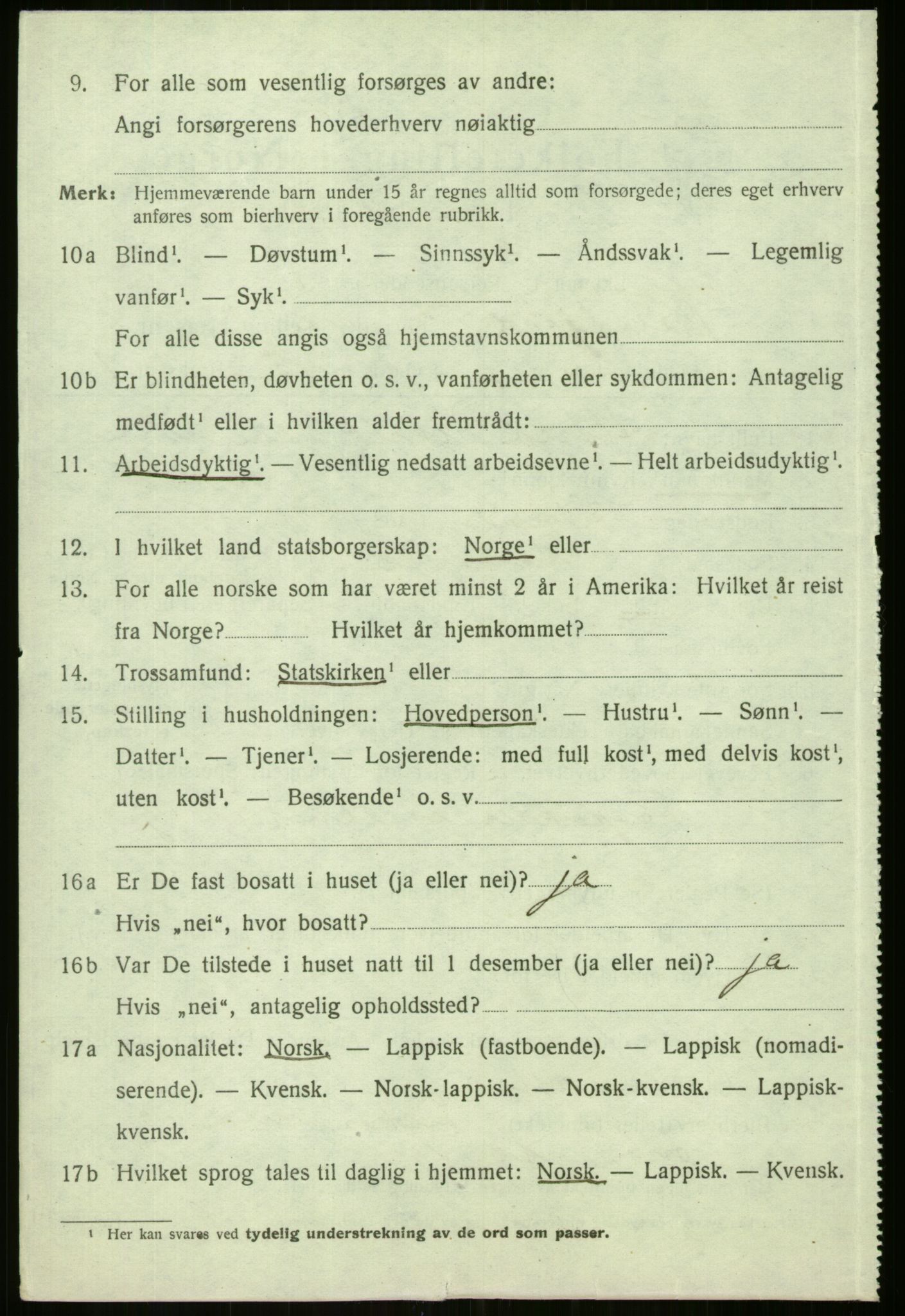 SATØ, 1920 census for Balsfjord, 1920, p. 2700
