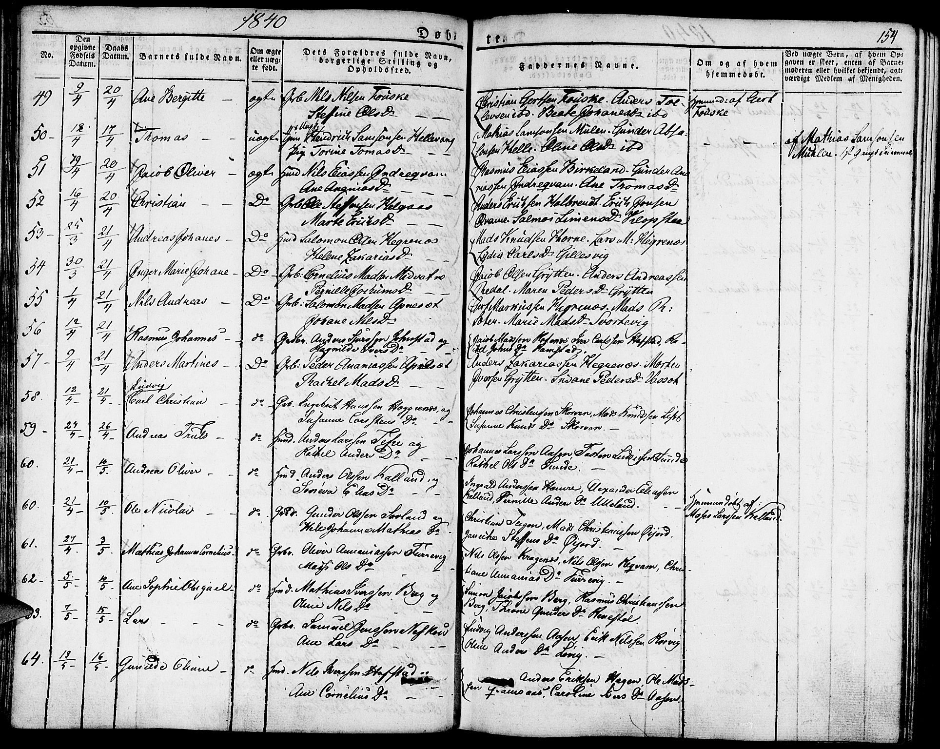 Førde sokneprestembete, SAB/A-79901/H/Haa/Haaa/L0006: Parish register (official) no. A 6, 1821-1842, p. 154