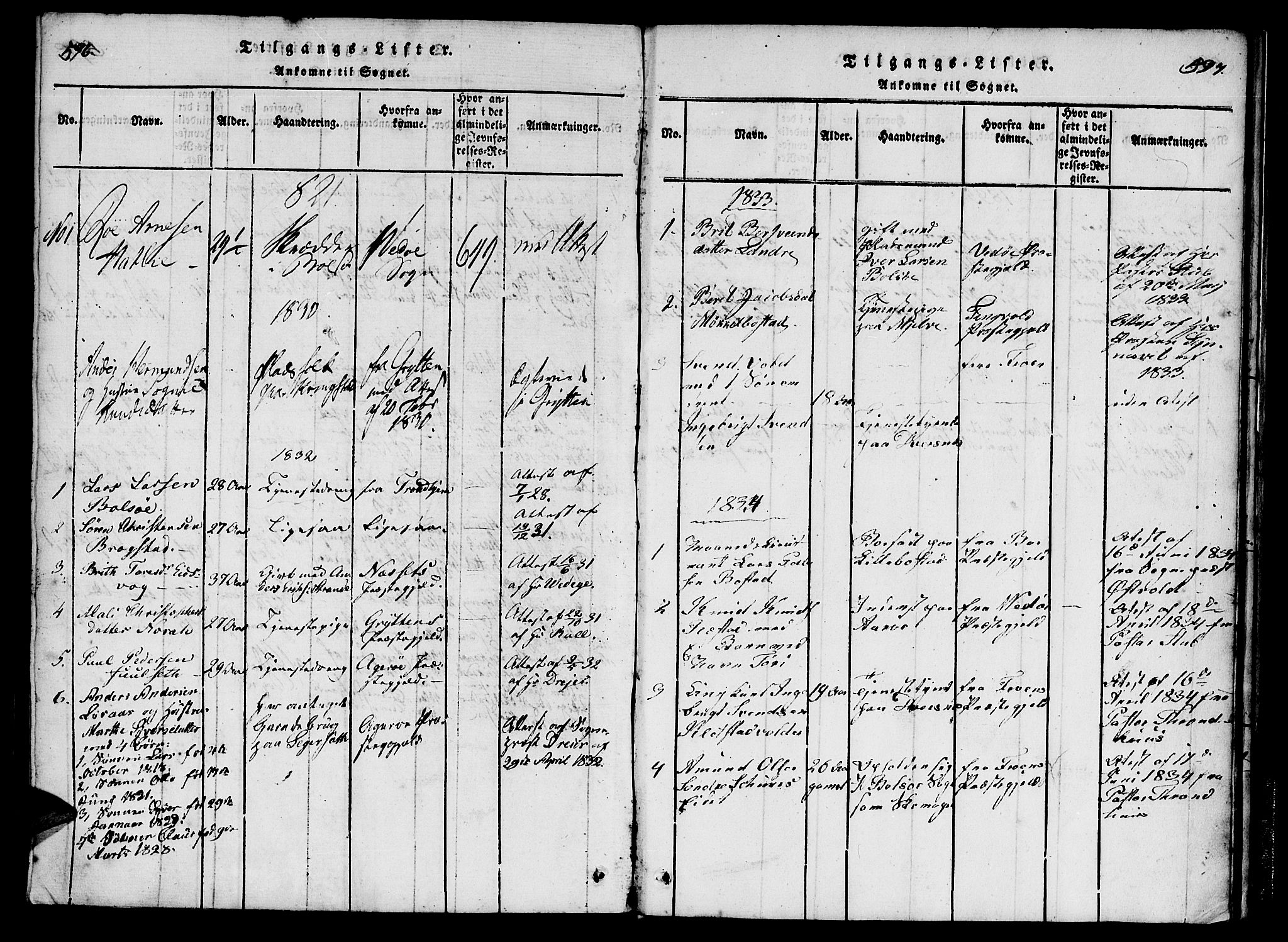 Ministerialprotokoller, klokkerbøker og fødselsregistre - Møre og Romsdal, SAT/A-1454/555/L0652: Parish register (official) no. 555A03, 1817-1843, p. 576-577