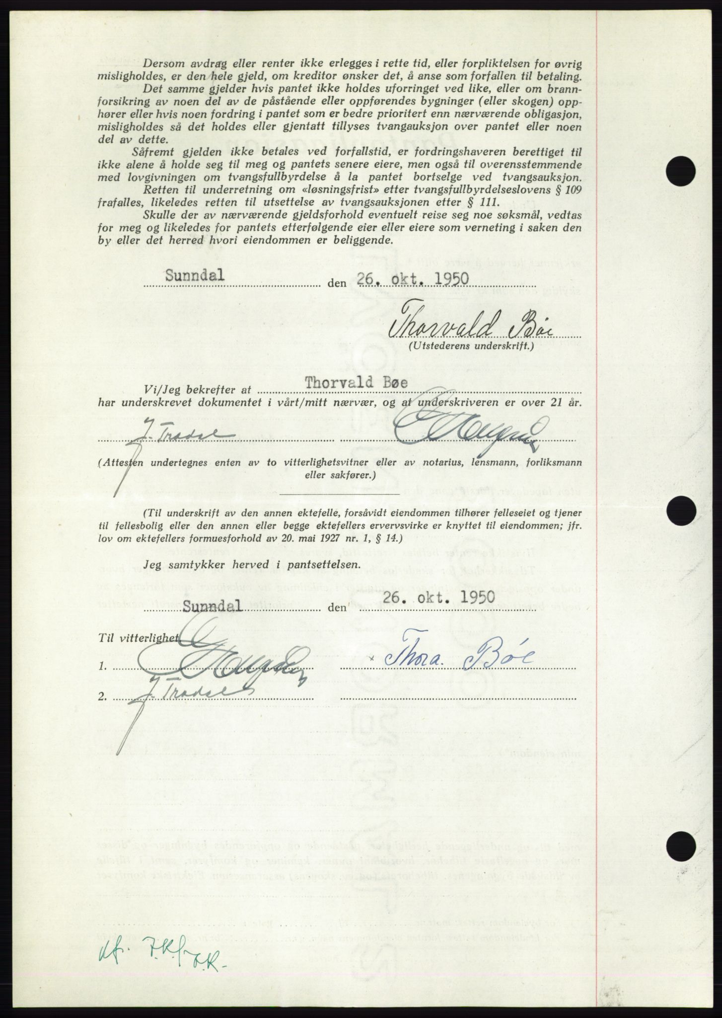 Nordmøre sorenskriveri, AV/SAT-A-4132/1/2/2Ca: Mortgage book no. B106, 1950-1950, Diary no: : 3935/1950