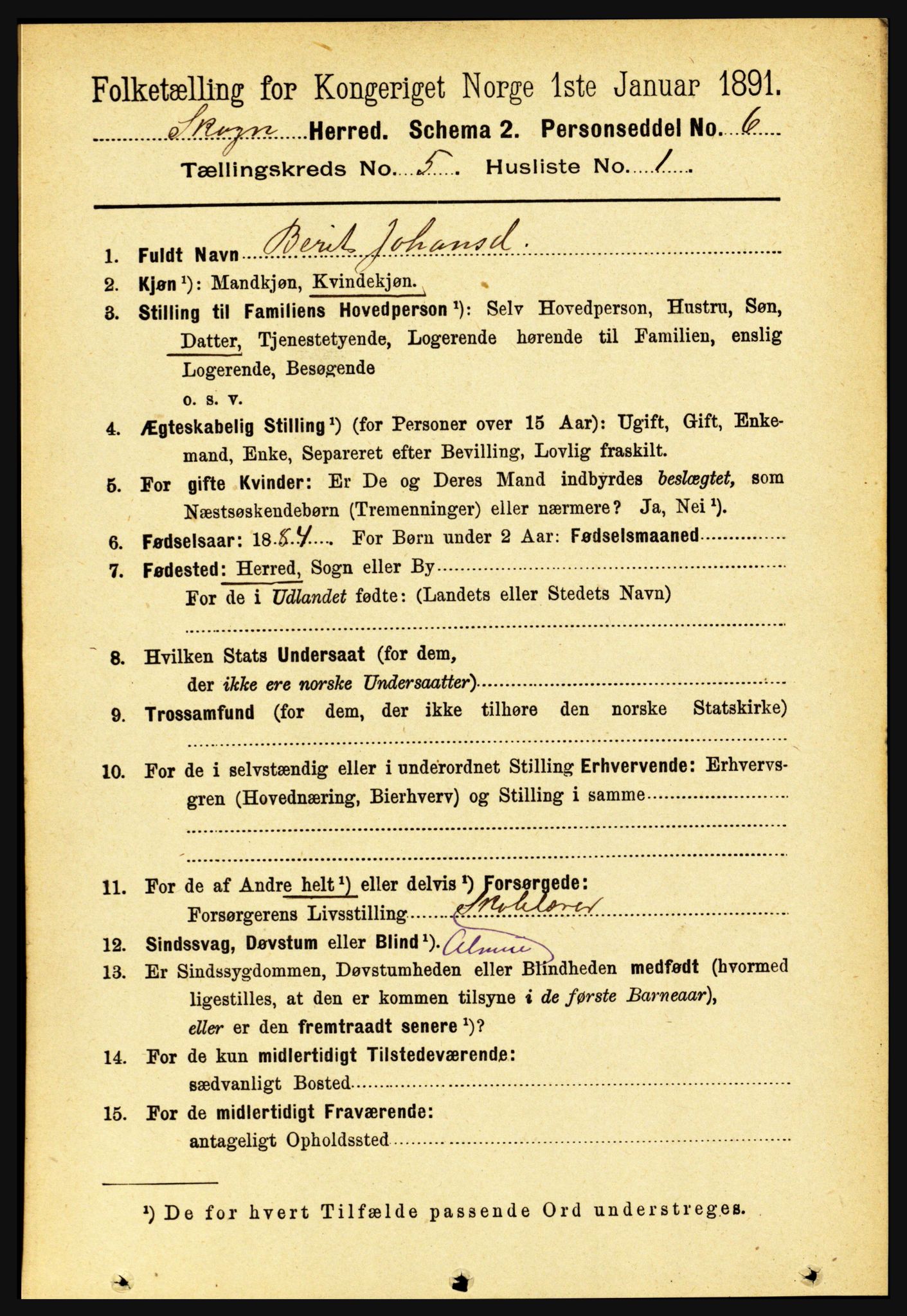 RA, 1891 census for 1719 Skogn, 1891, p. 2930