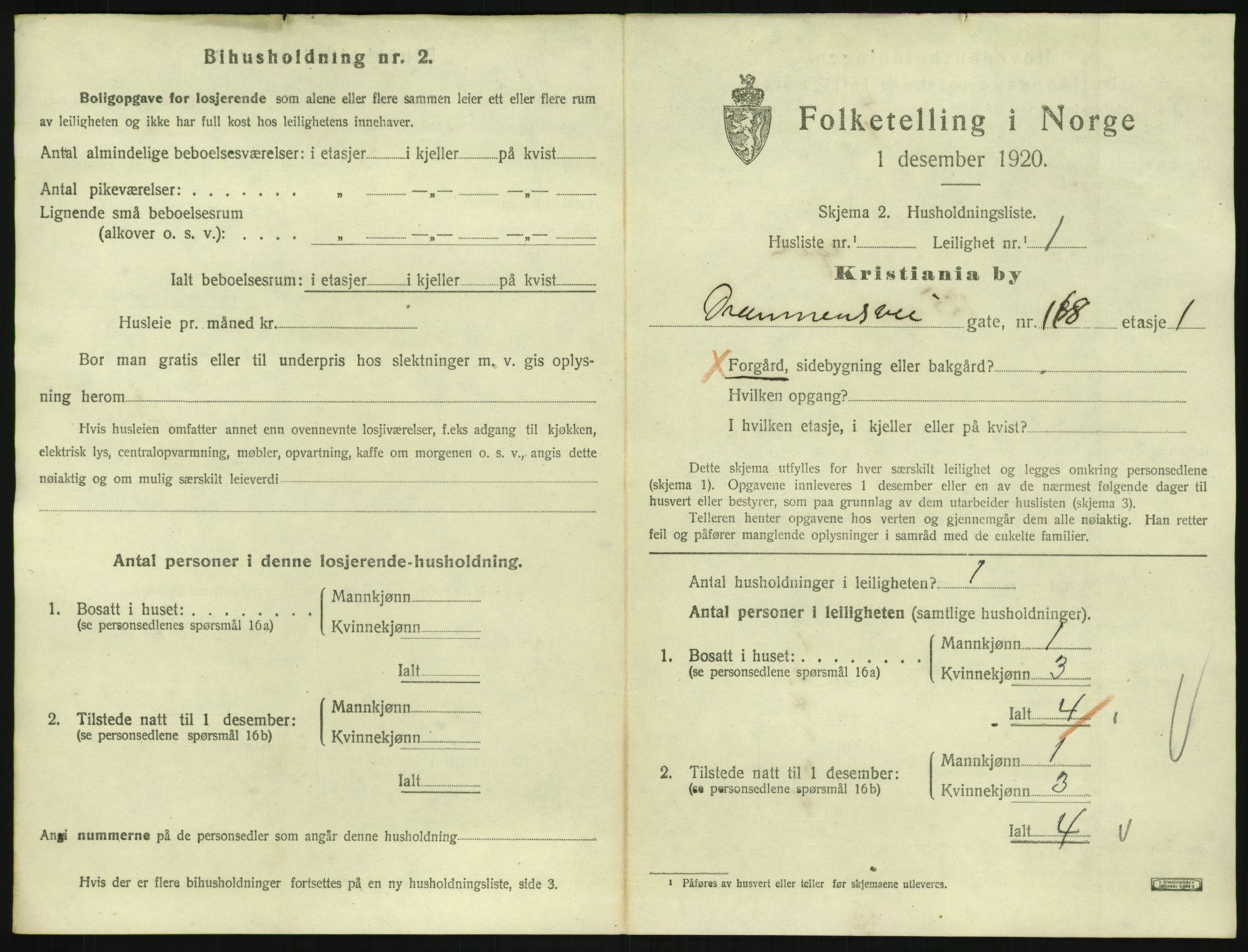 SAO, 1920 census for Kristiania, 1920, p. 16847