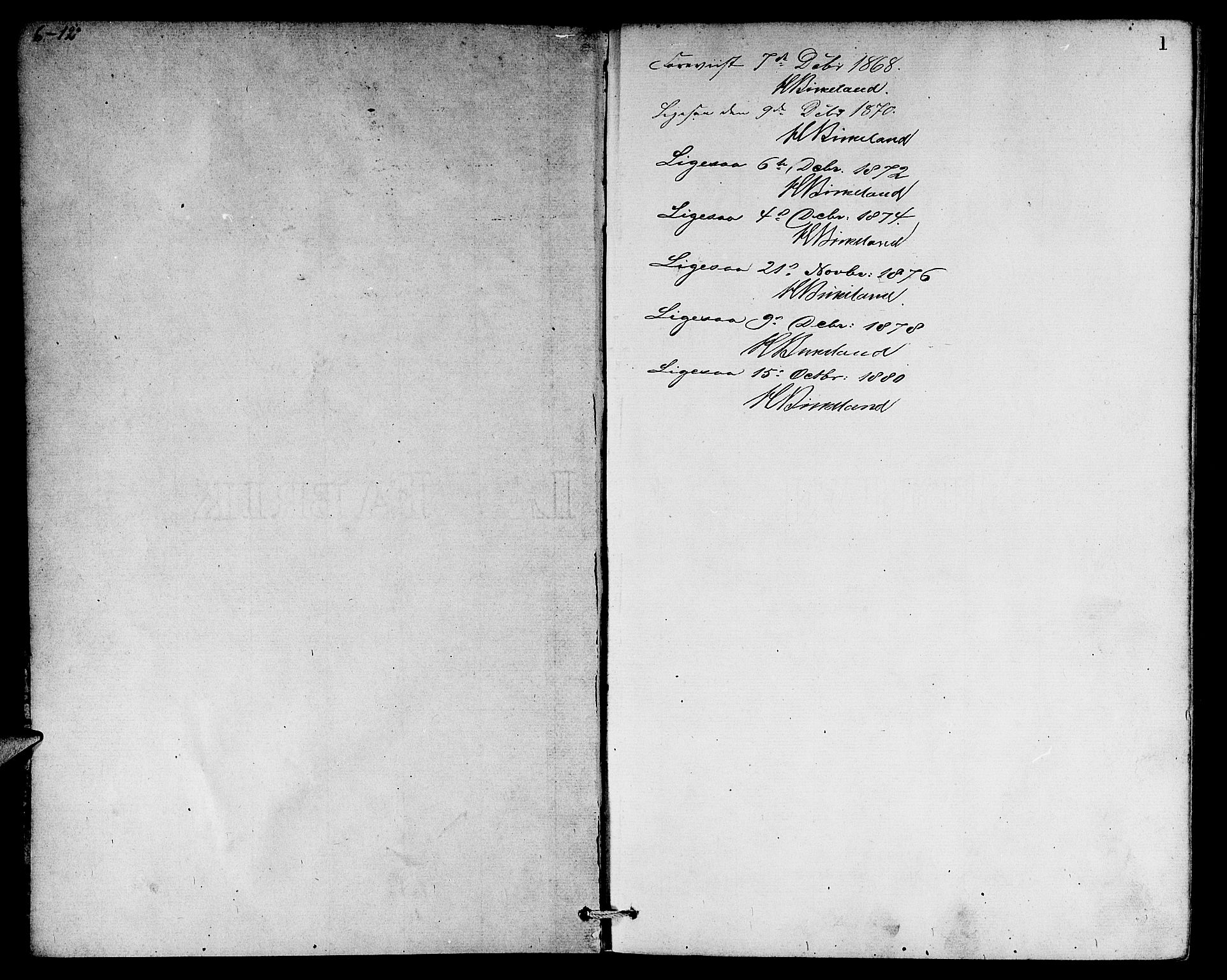 Sandviken Sokneprestembete, SAB/A-77601/H/Hb: Parish register (copy) no. A 1, 1867-1879, p. 1