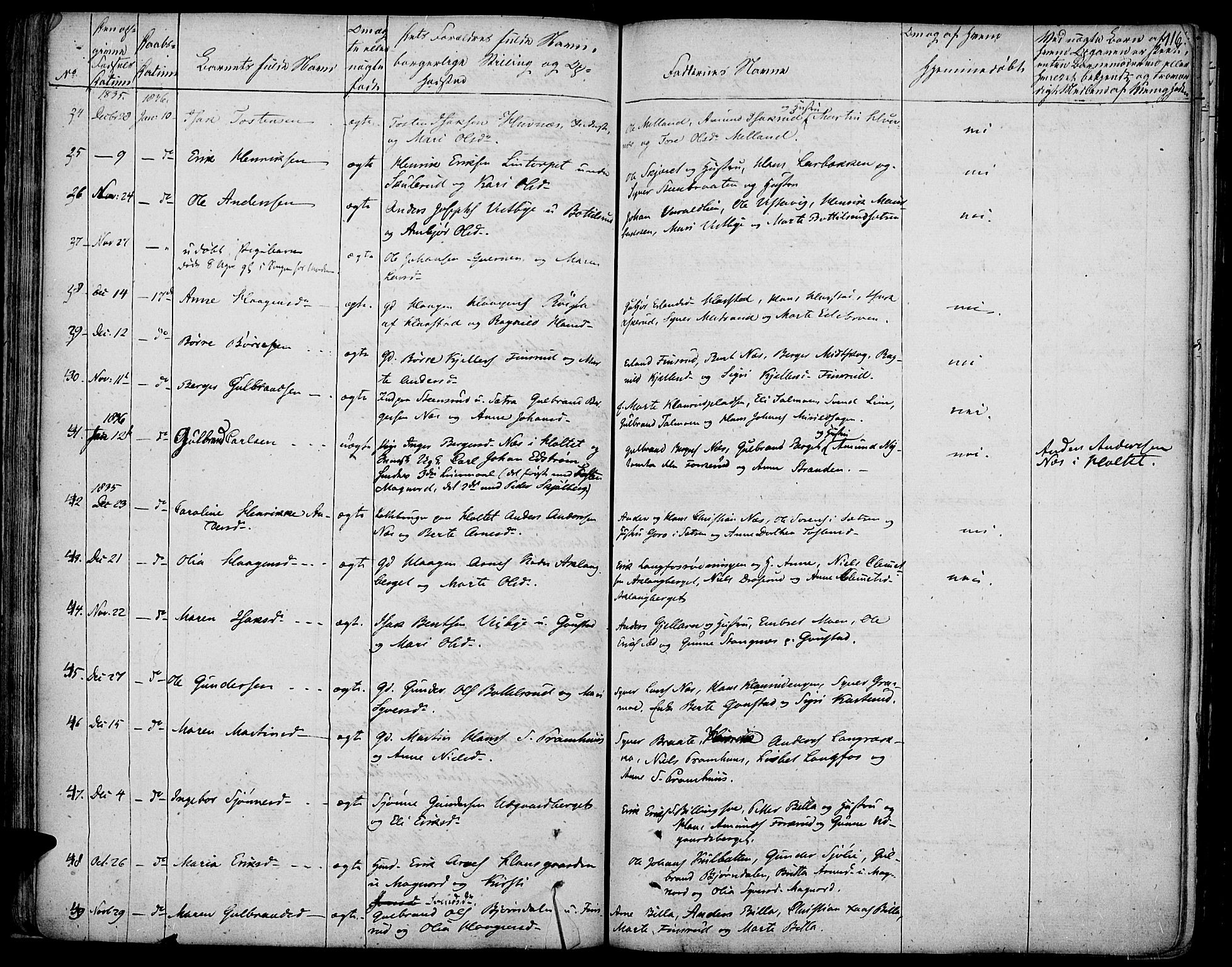 Vinger prestekontor, AV/SAH-PREST-024/H/Ha/Haa/L0007: Parish register (official) no. 7, 1826-1839, p. 116