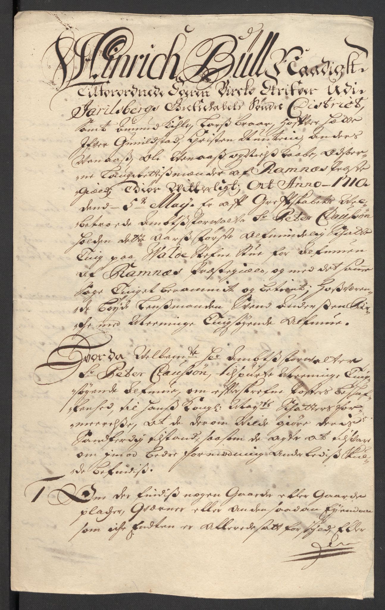 Rentekammeret inntil 1814, Reviderte regnskaper, Fogderegnskap, AV/RA-EA-4092/R32/L1875: Fogderegnskap Jarlsberg grevskap, 1710, p. 188