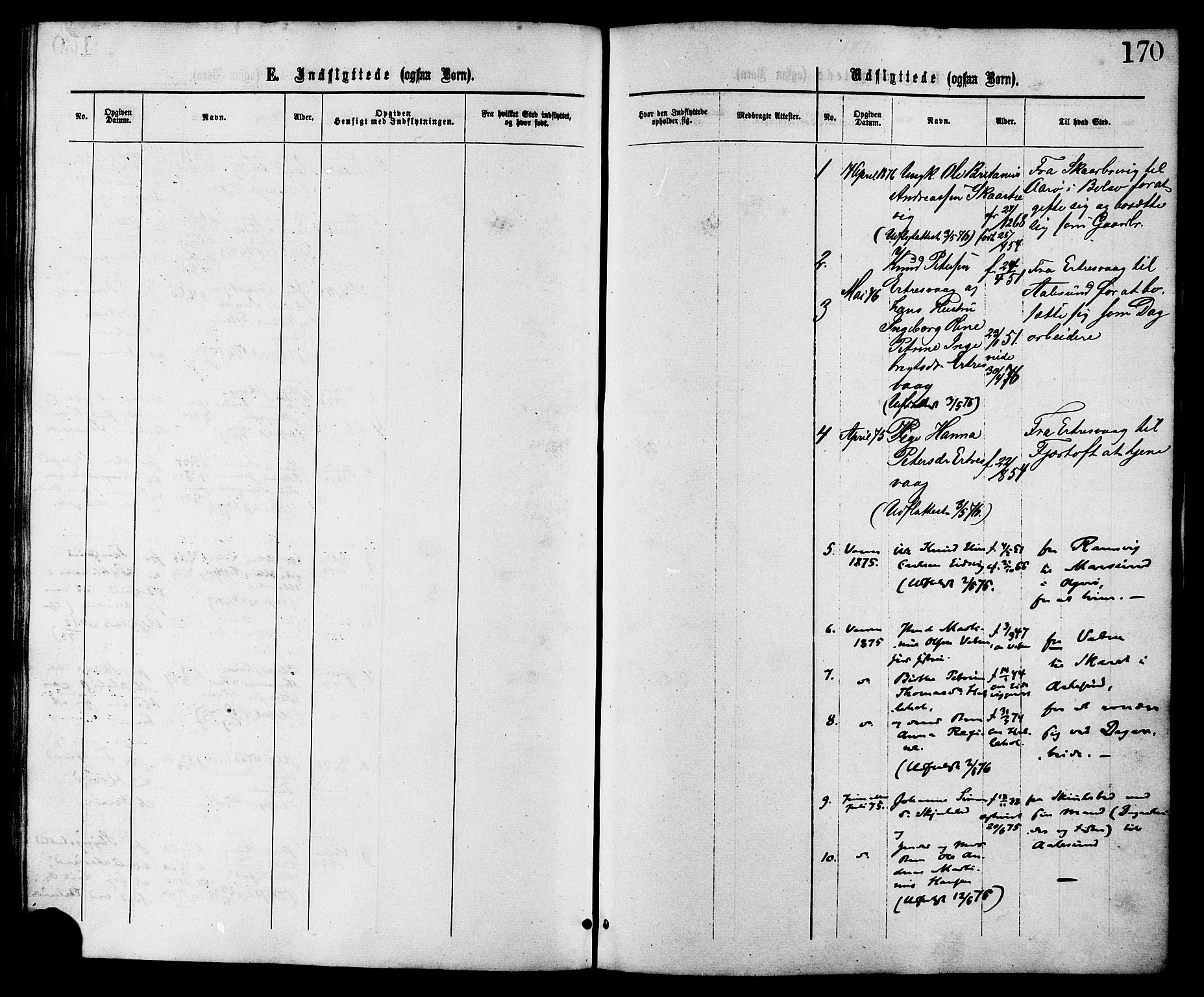 Ministerialprotokoller, klokkerbøker og fødselsregistre - Møre og Romsdal, SAT/A-1454/525/L0373: Parish register (official) no. 525A03, 1864-1879, p. 170