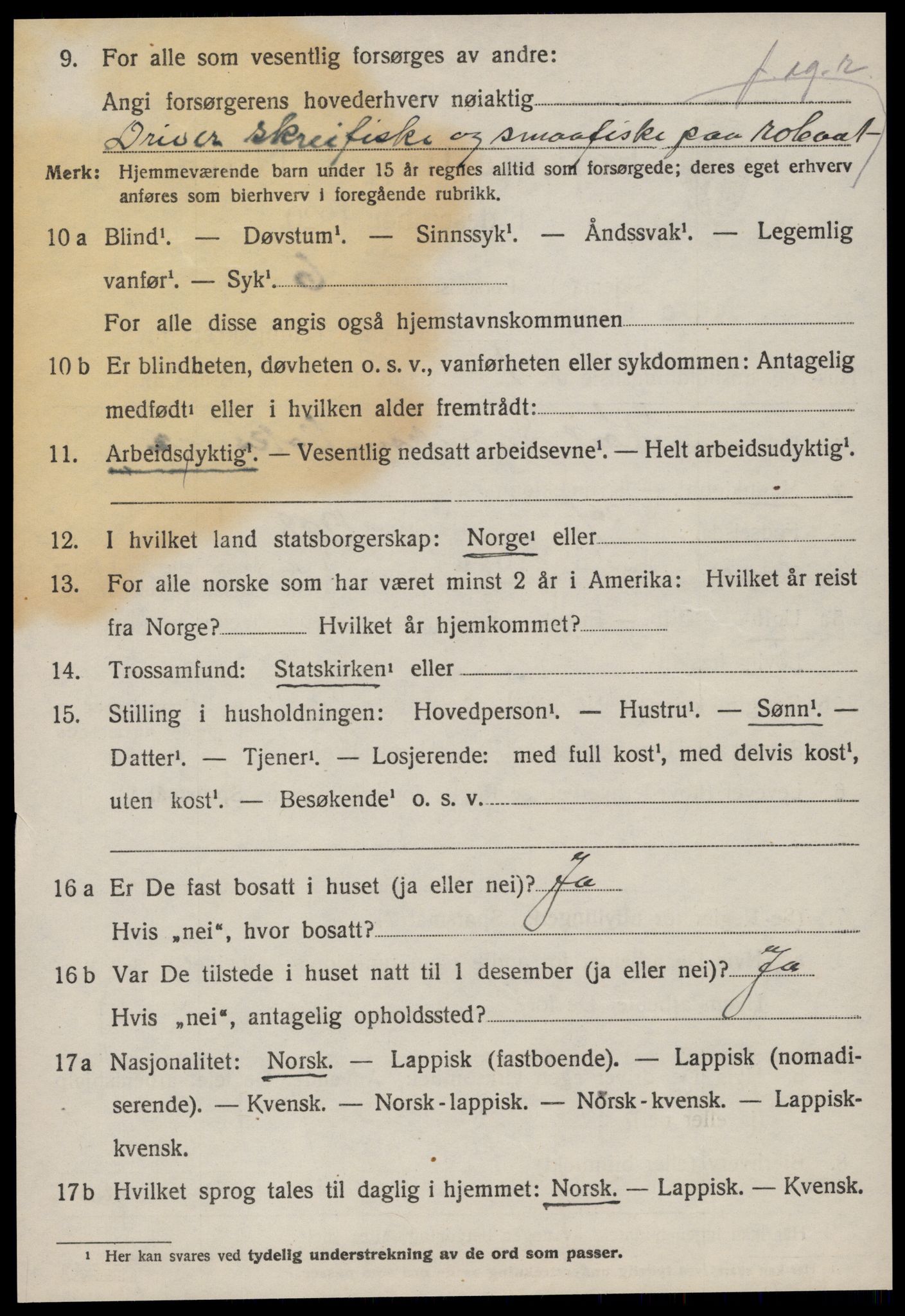 SAT, 1920 census for Nord-Frøya, 1920, p. 4568