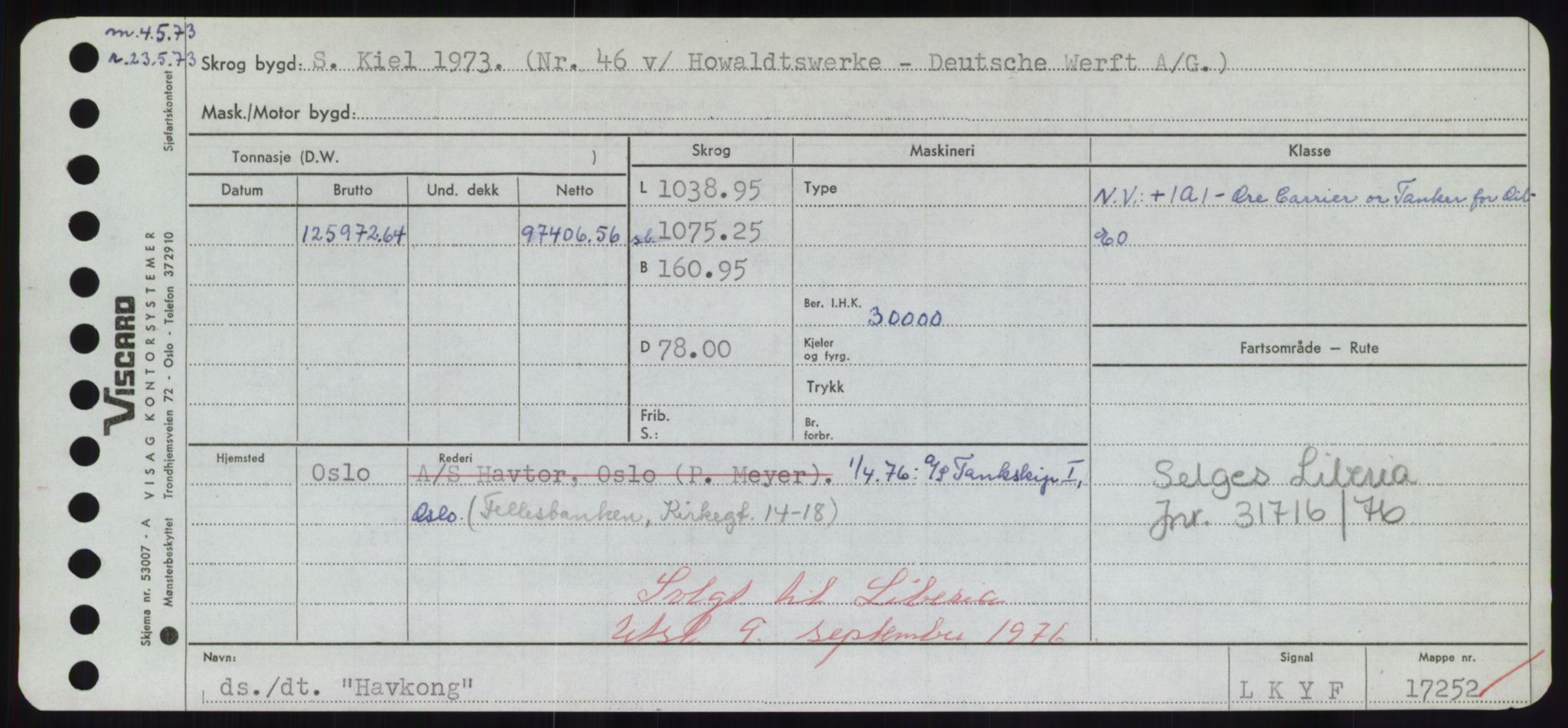 Sjøfartsdirektoratet med forløpere, Skipsmålingen, RA/S-1627/H/Hd/L0014: Fartøy, H-Havl, p. 599