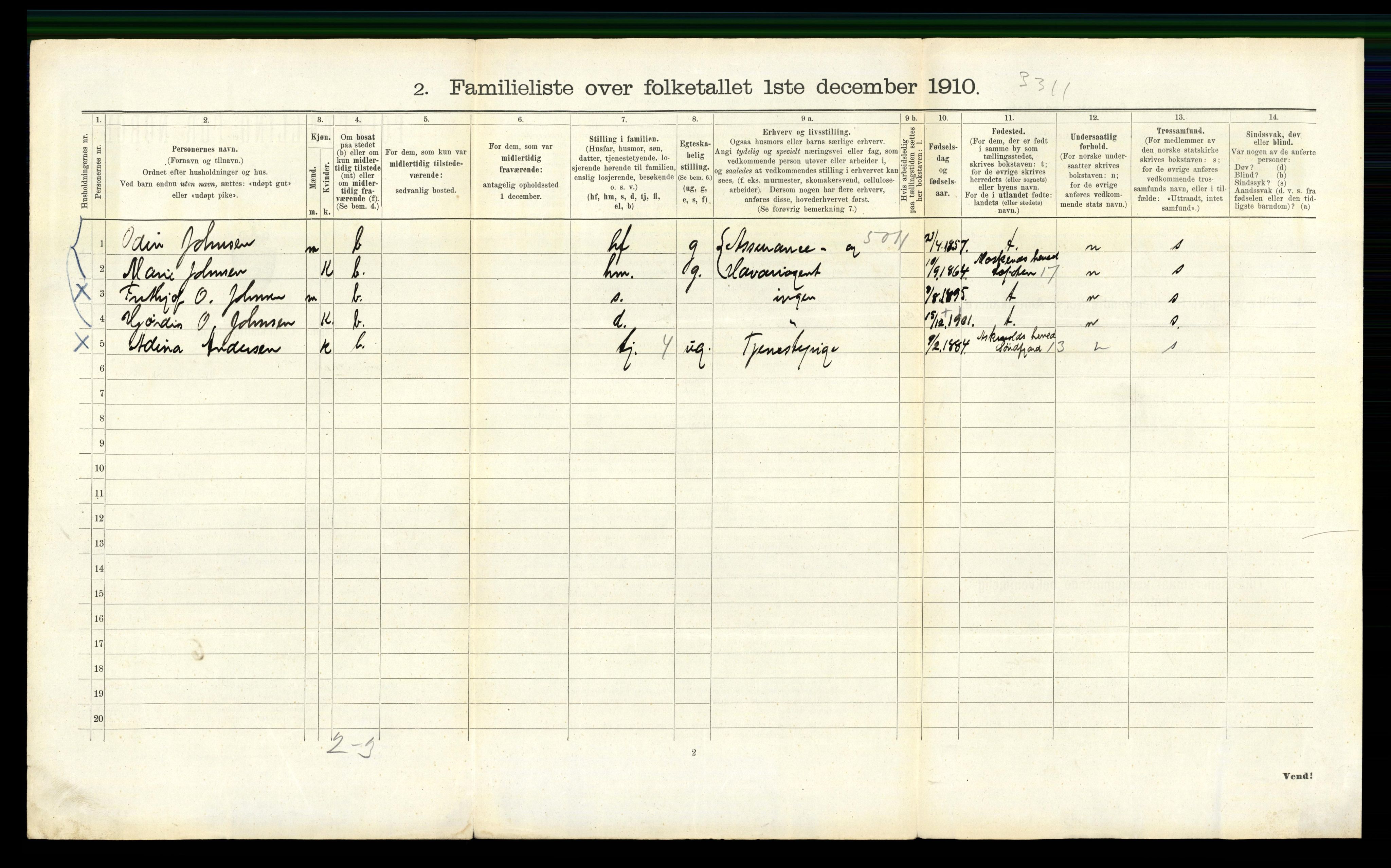 RA, 1910 census for Bergen, 1910, p. 28732