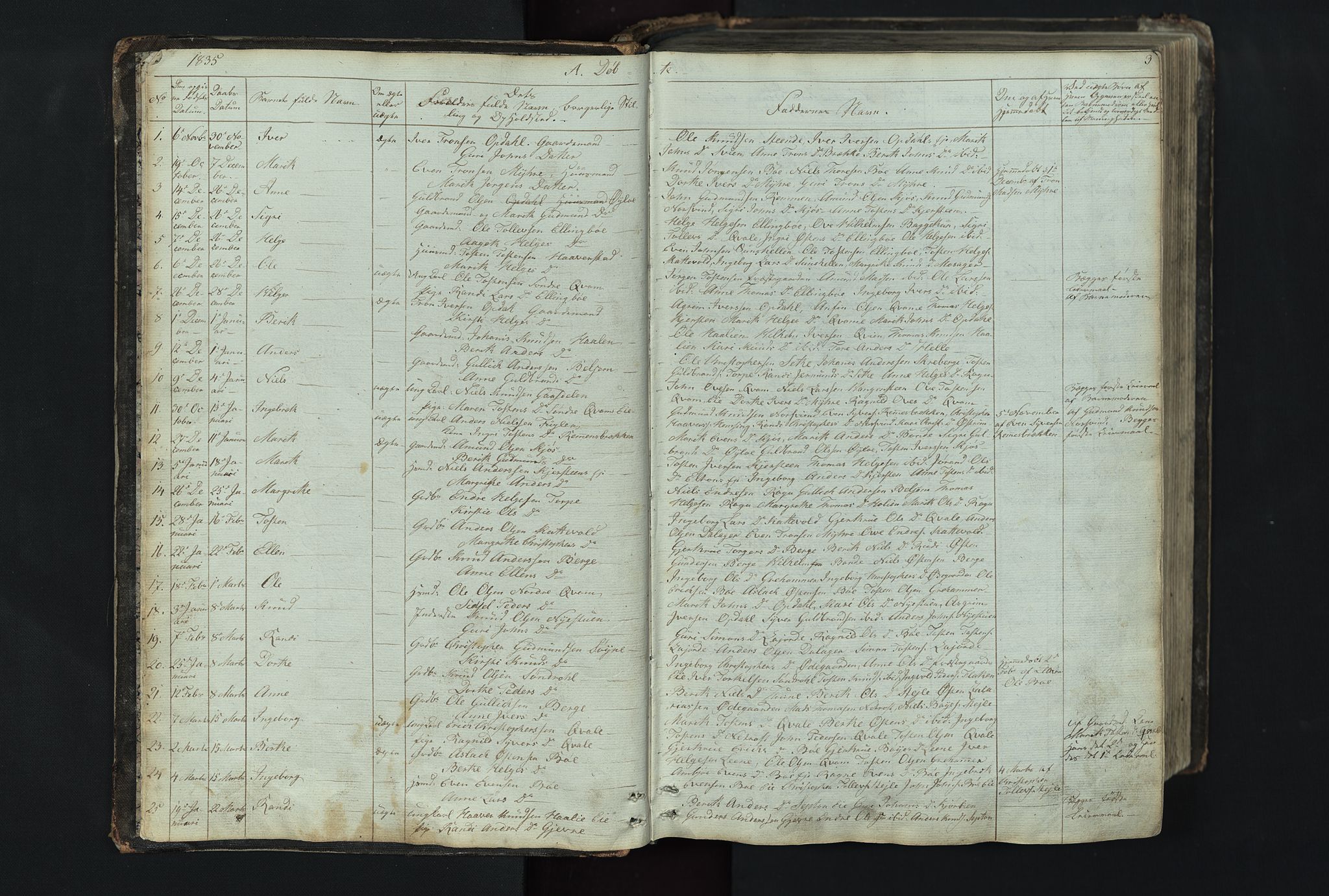 Vang prestekontor, Valdres, SAH/PREST-140/H/Hb/L0004: Parish register (copy) no. 4, 1835-1892, p. 3