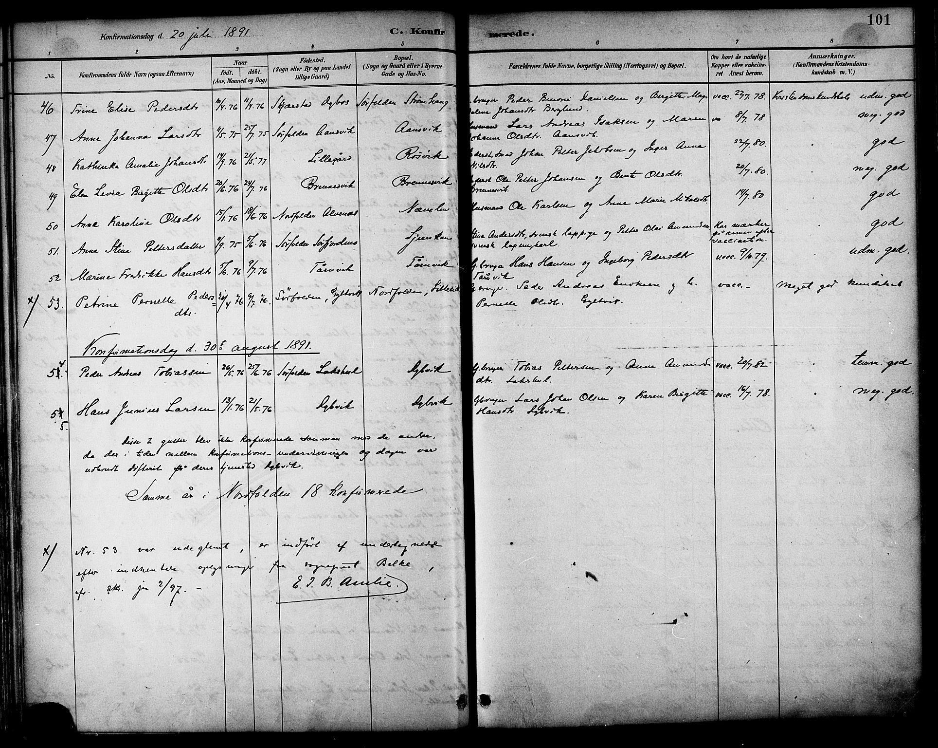 Ministerialprotokoller, klokkerbøker og fødselsregistre - Nordland, AV/SAT-A-1459/854/L0777: Parish register (official) no. 854A01 /1, 1883-1891, p. 101