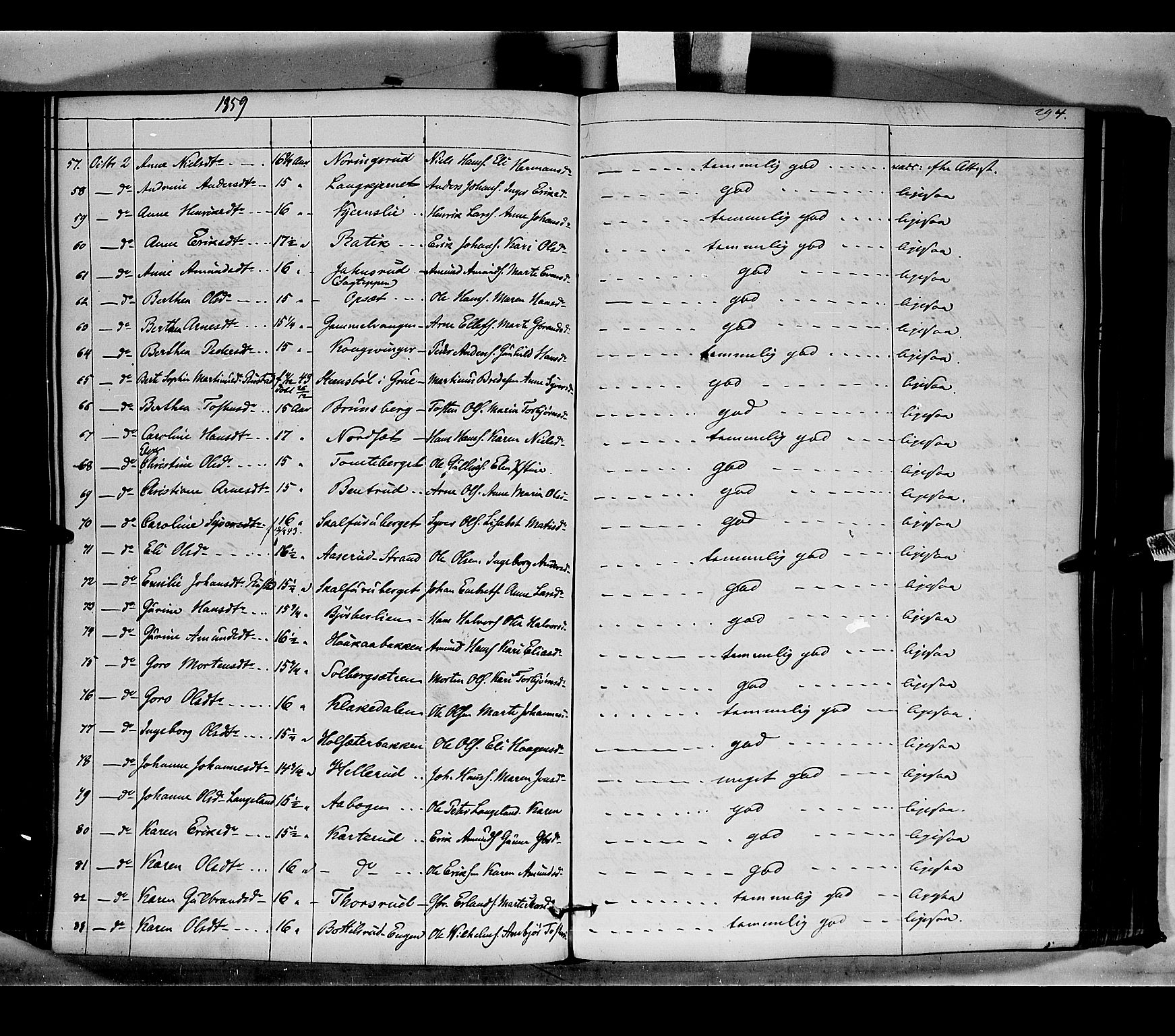 Vinger prestekontor, AV/SAH-PREST-024/H/Ha/Haa/L0010: Parish register (official) no. 10, 1855-1861, p. 294