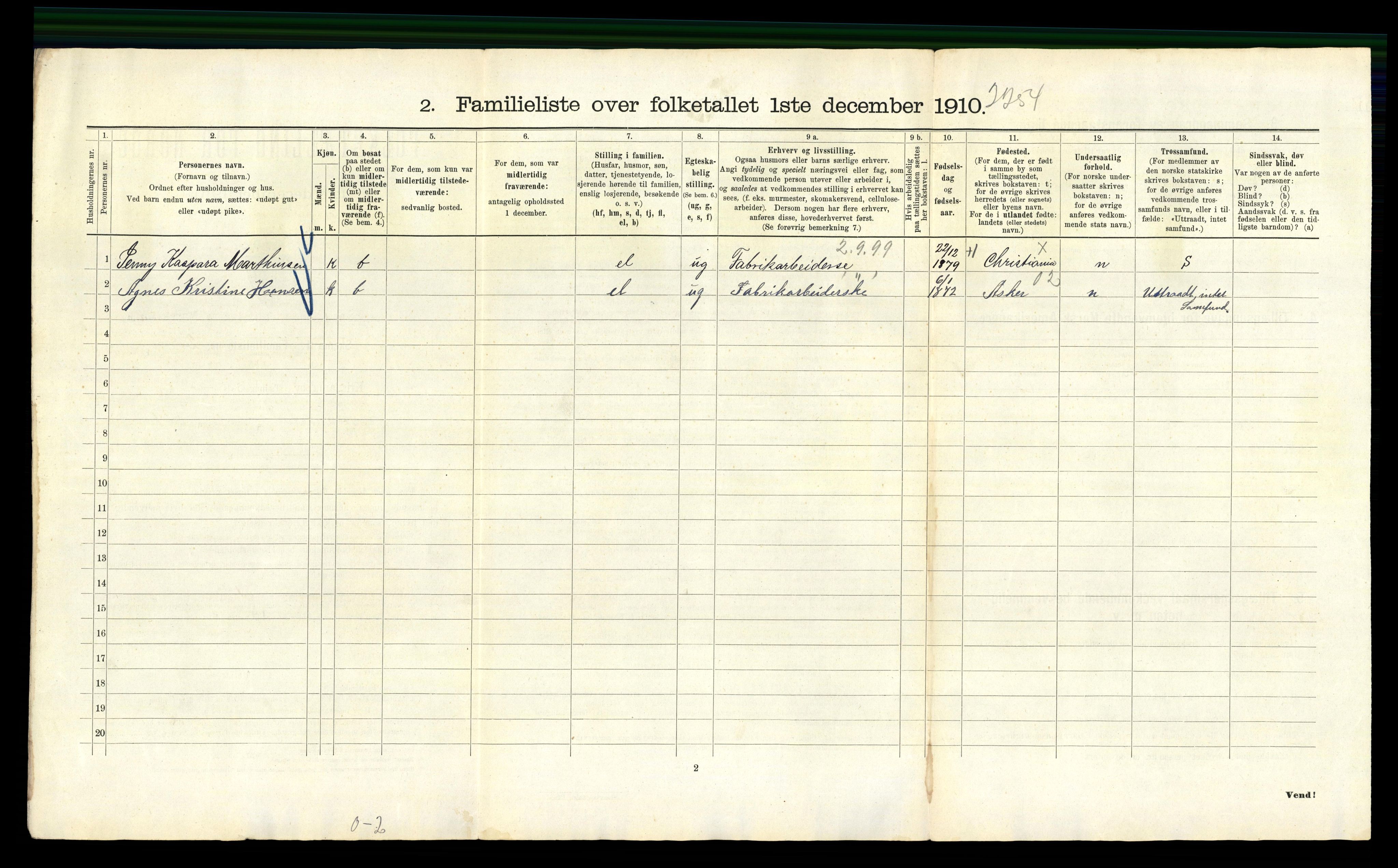 RA, 1910 census for Kristiania, 1910, p. 67290