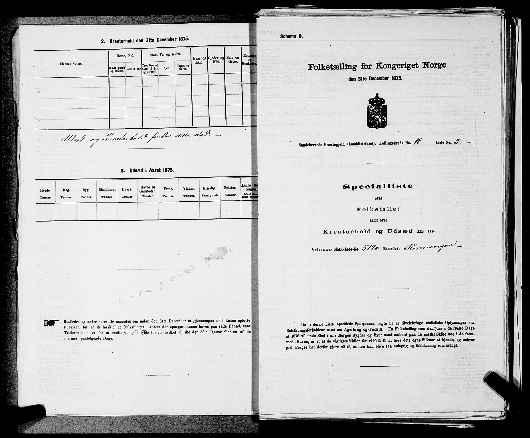 SAKO, 1875 census for 0724L Sandeherred/Sandeherred, 1875, p. 2318