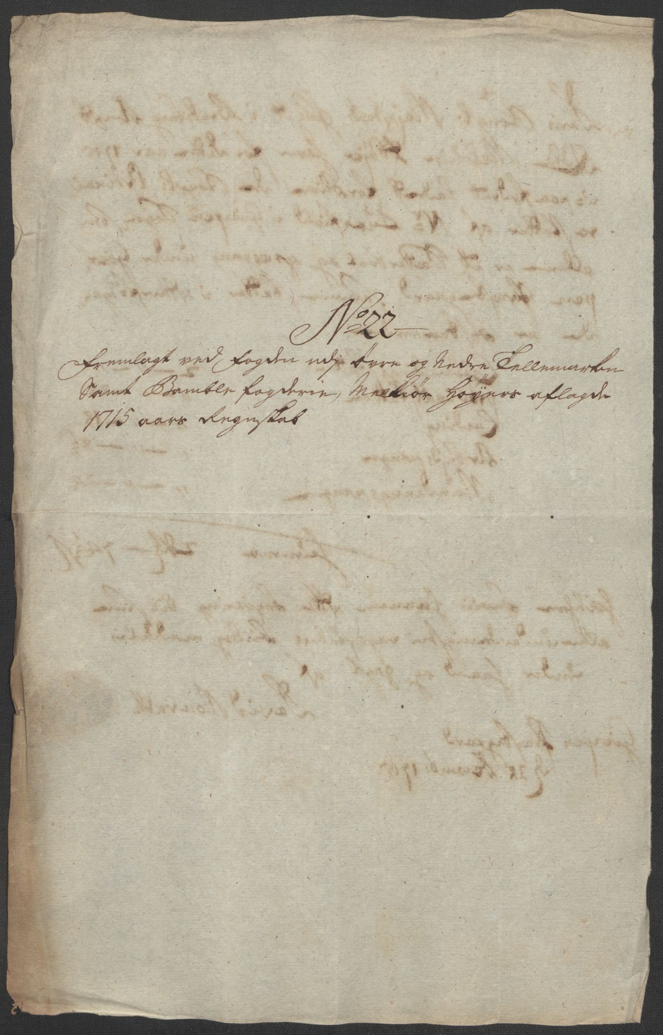 Rentekammeret inntil 1814, Reviderte regnskaper, Fogderegnskap, AV/RA-EA-4092/R36/L2127: Fogderegnskap Øvre og Nedre Telemark og Bamble, 1715, p. 246