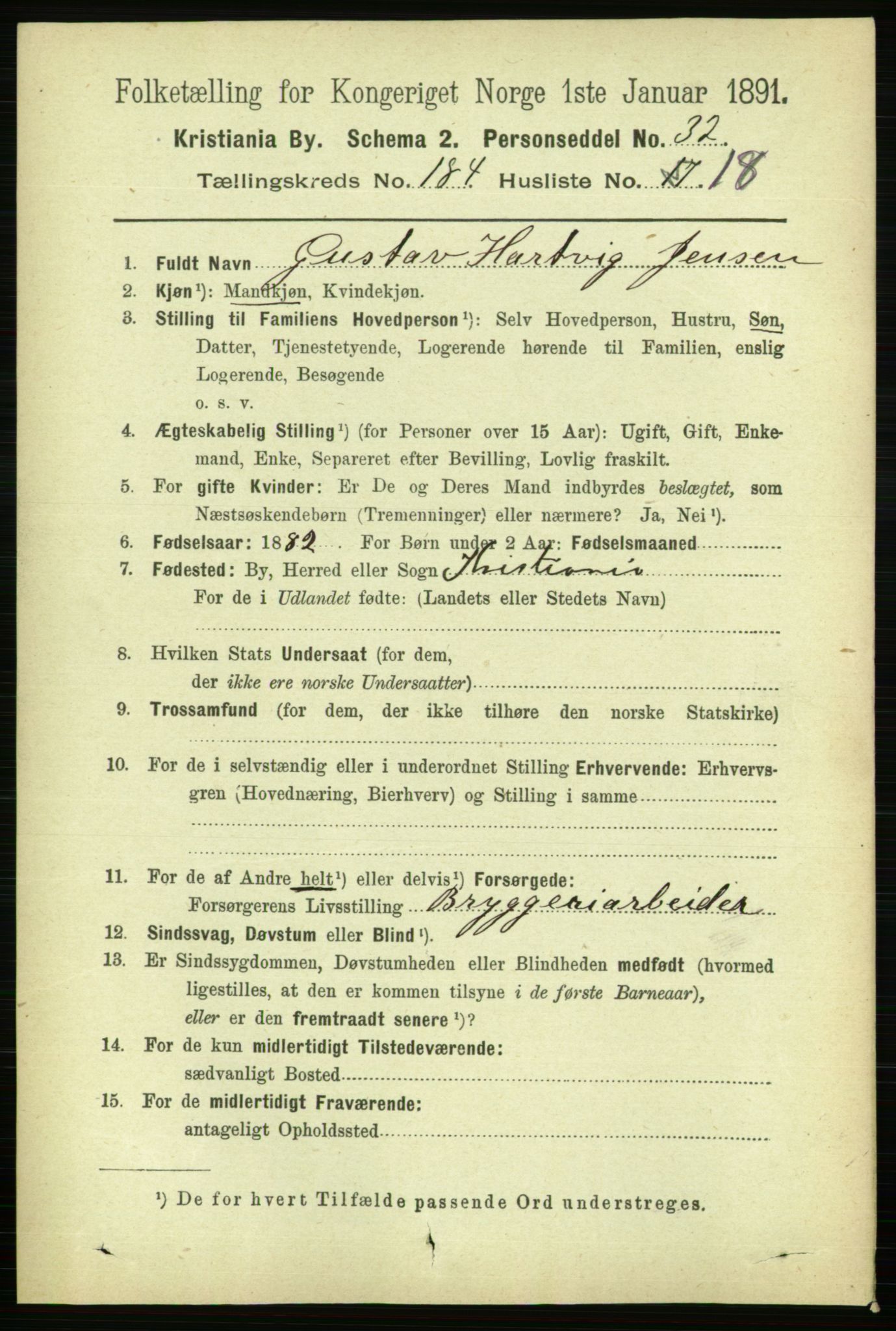 RA, 1891 census for 0301 Kristiania, 1891, p. 110788