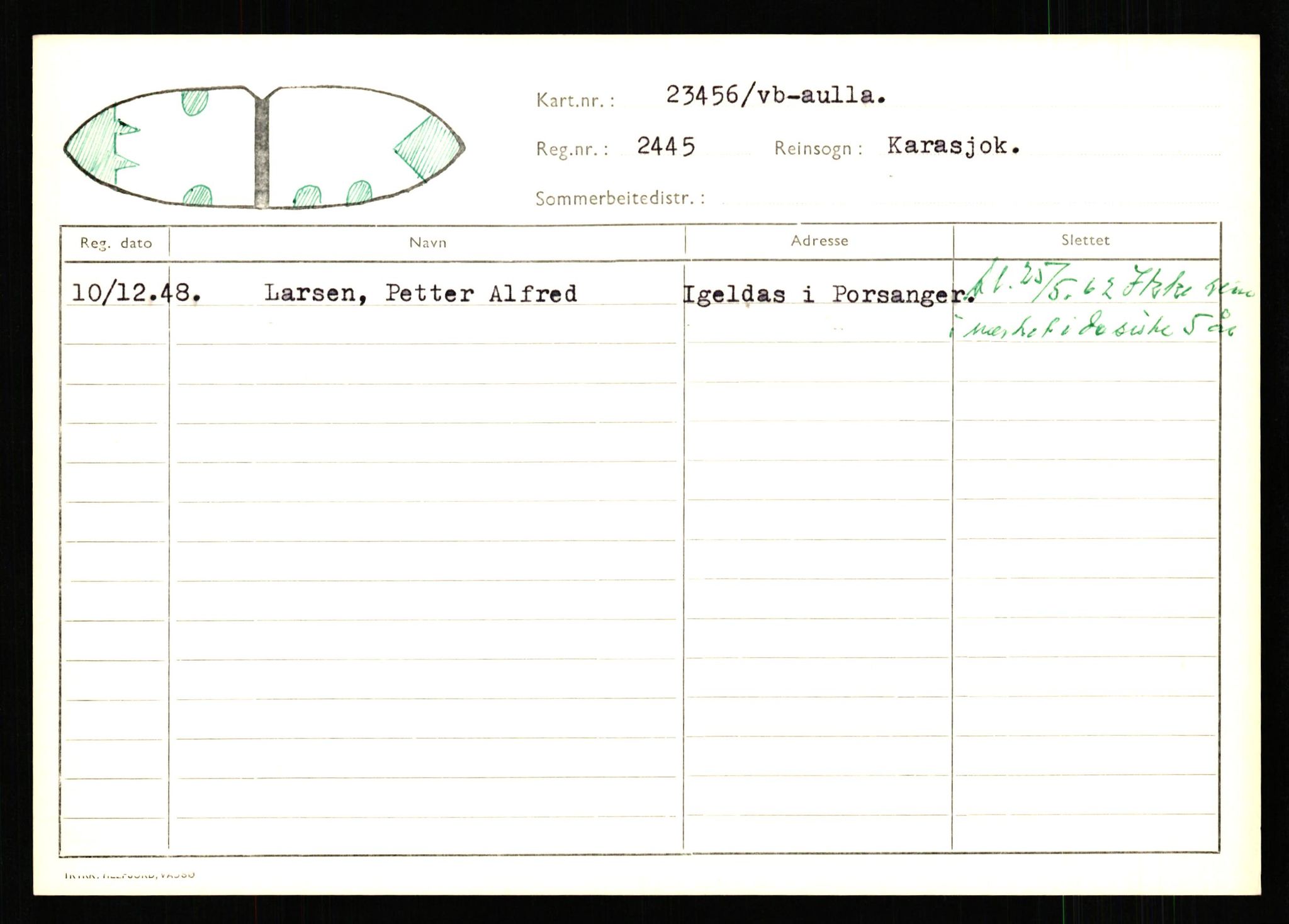 Lappefogden i Finnmark/Reindriftsforvaltningen Øst-Finnmark, AV/SATØ-S-1461/G/Ge/Gea/L0007: Slettede reinmerker: Karasjok, Kautokeino, Polmak og Varanger, 1934-1992, p. 173