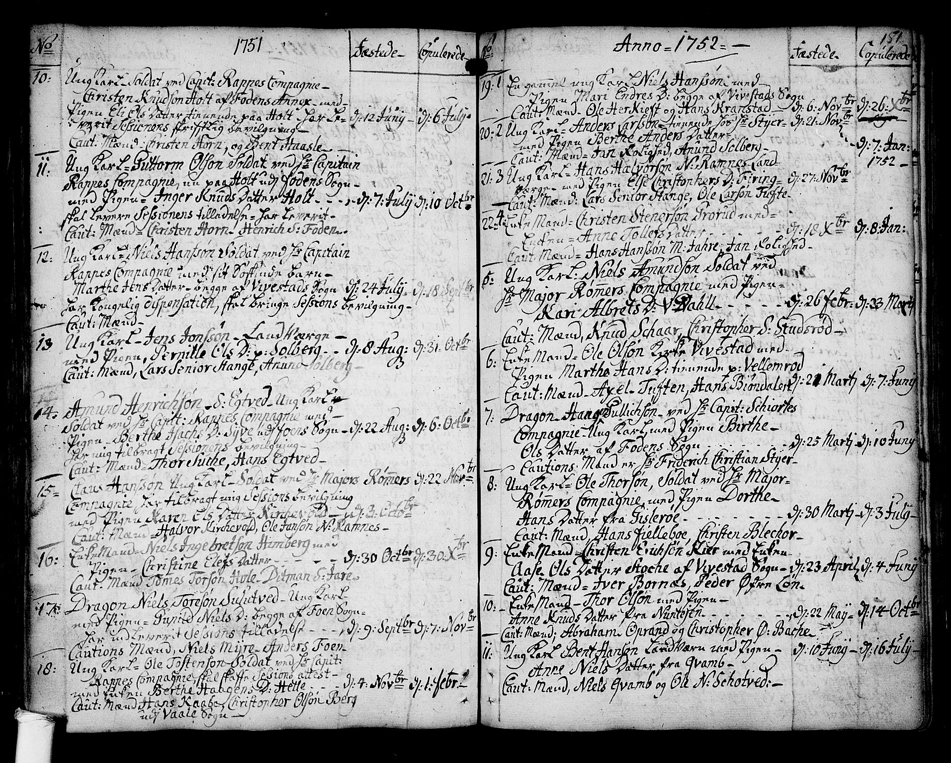 Ramnes kirkebøker, SAKO/A-314/F/Fa/L0001: Parish register (official) no. I 1, 1732-1774, p. 151