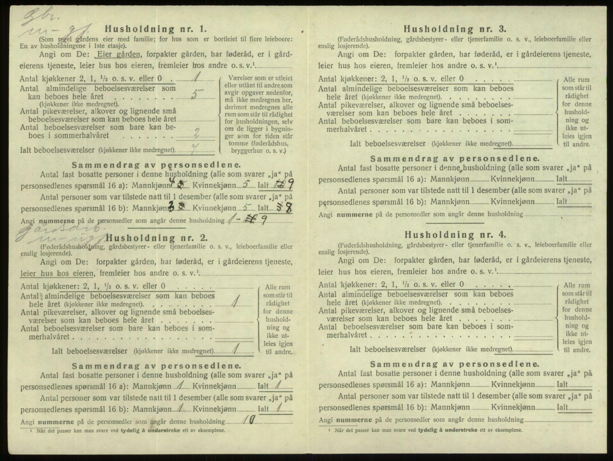 SAB, 1920 census for Gloppen, 1920, p. 406