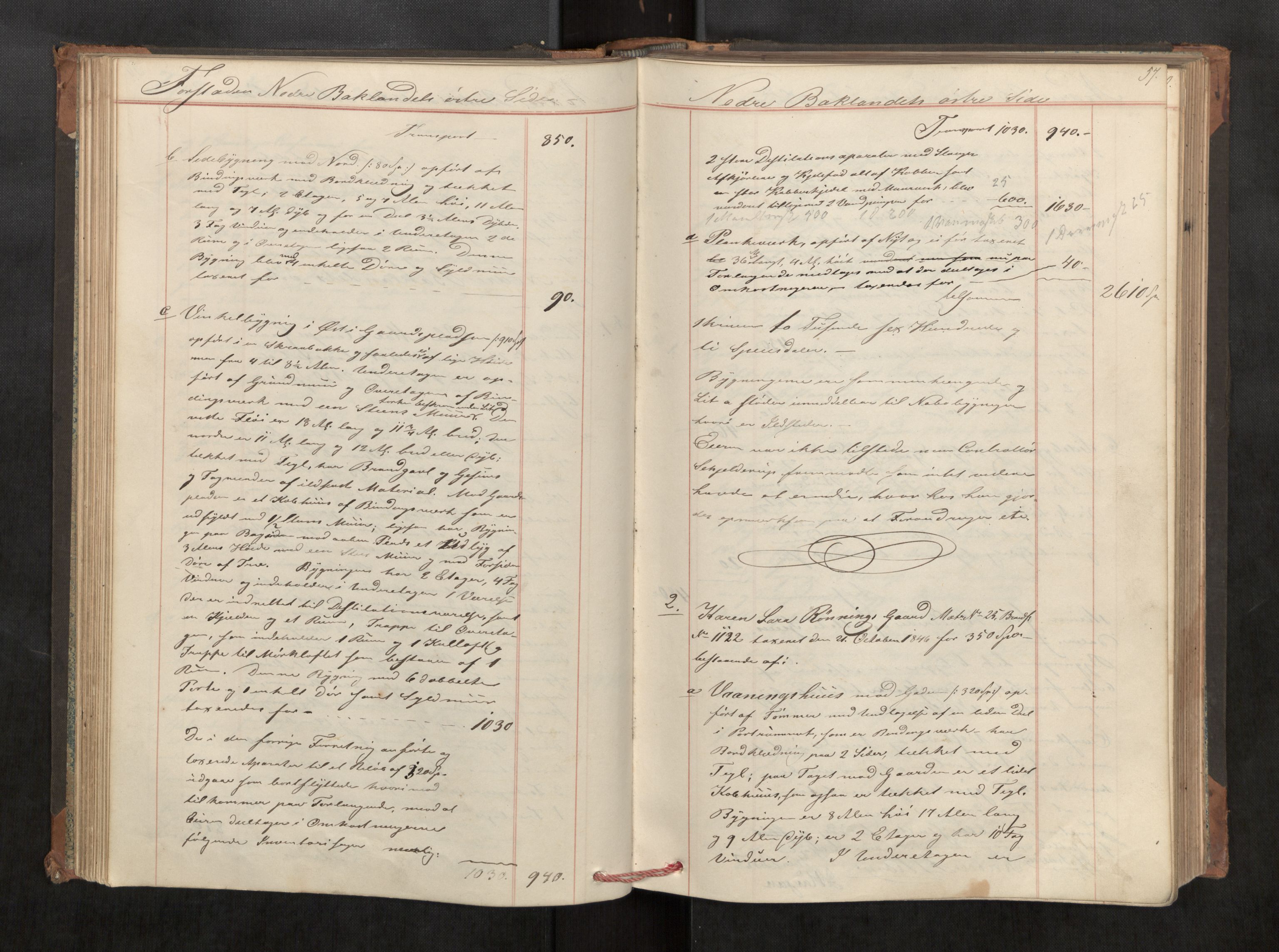 Norges Brannkasse Trondheim magistrat, SAT/A-5590/Fa/L0035: Branntakstprotokoll E, 1856, p. 56b-57a