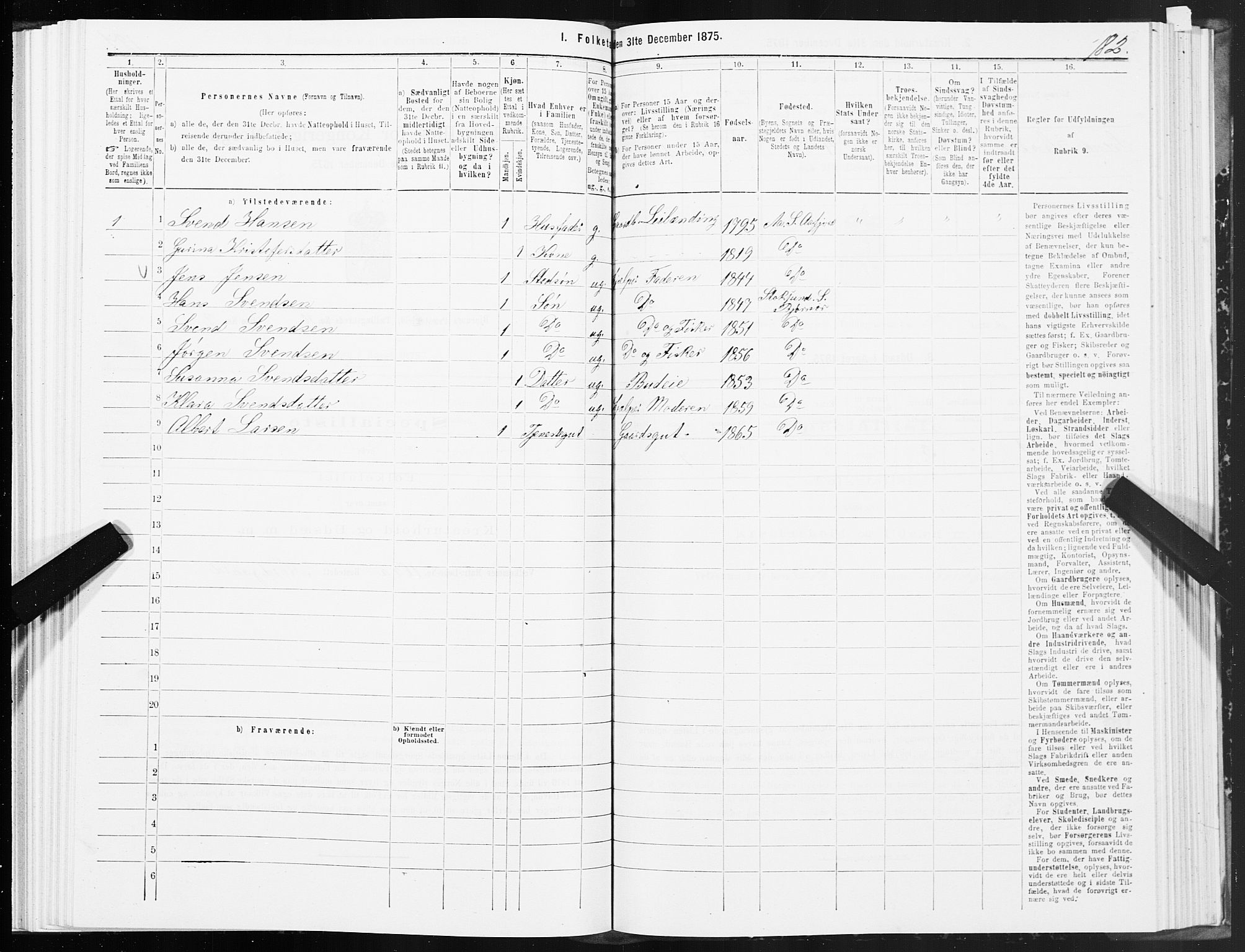 SAT, 1875 census for 1632P Bjørnør, 1875, p. 4182