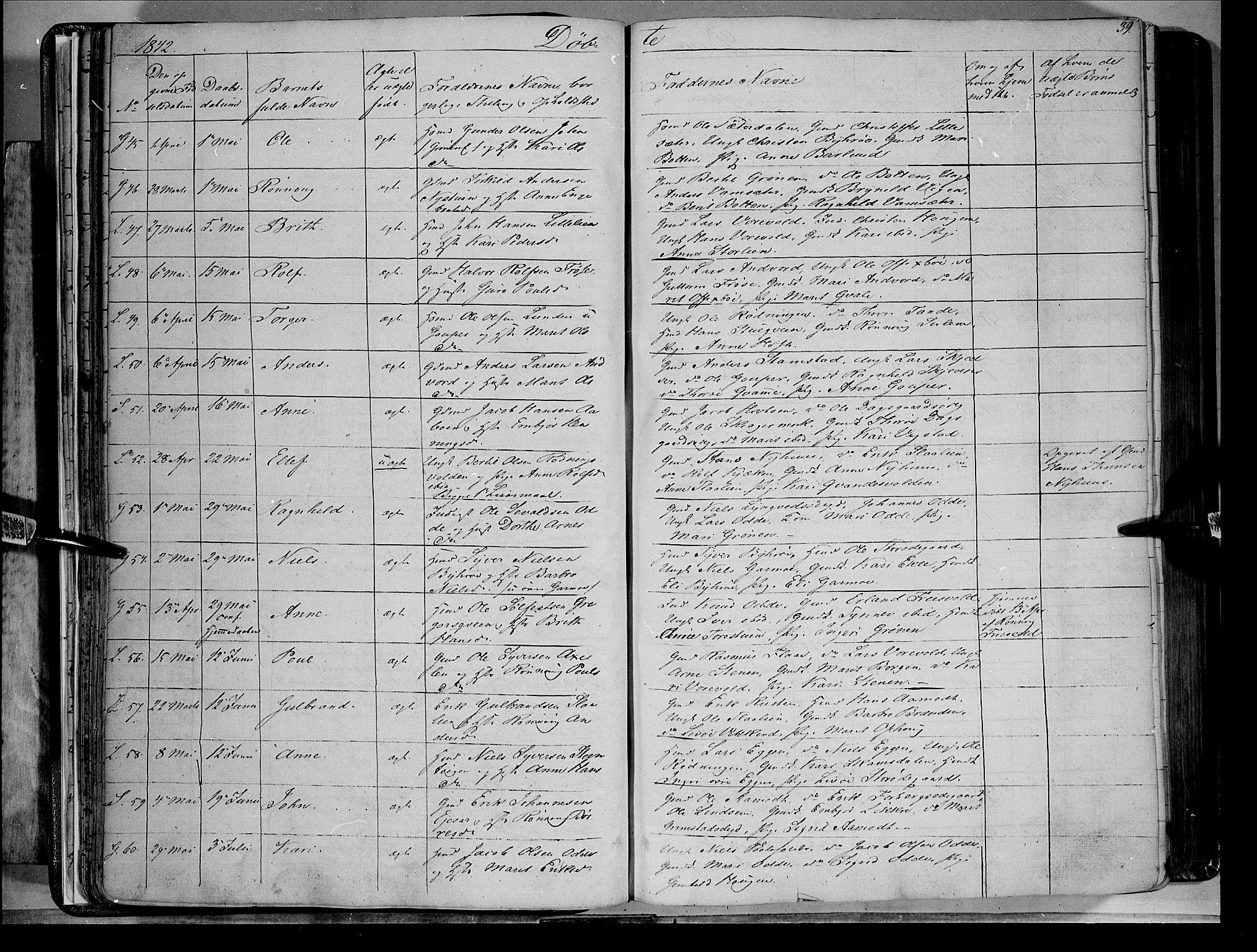 Lom prestekontor, AV/SAH-PREST-070/K/L0006: Parish register (official) no. 6A, 1837-1863, p. 39