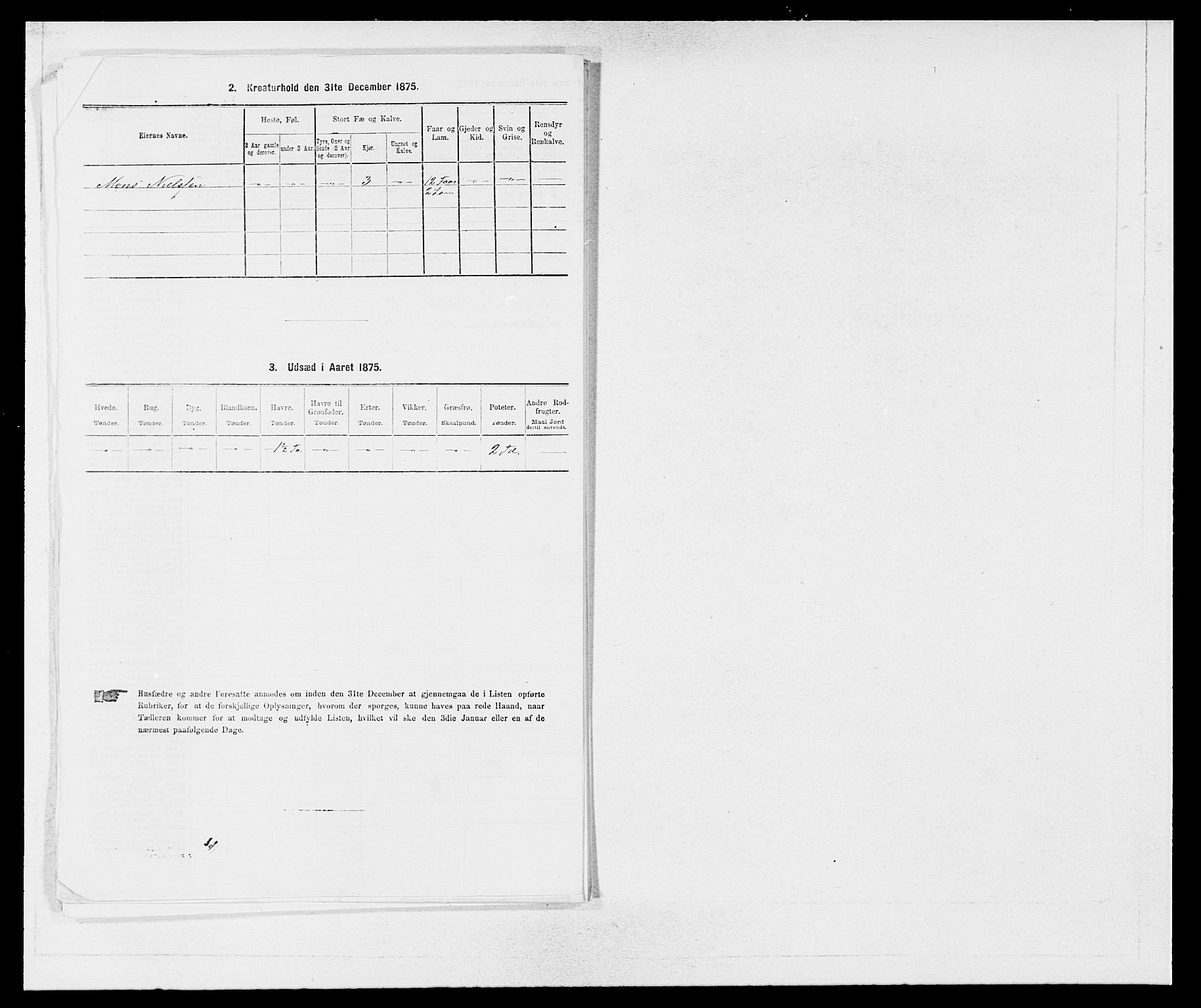 SAB, 1875 census for 1261P Manger, 1875, p. 377