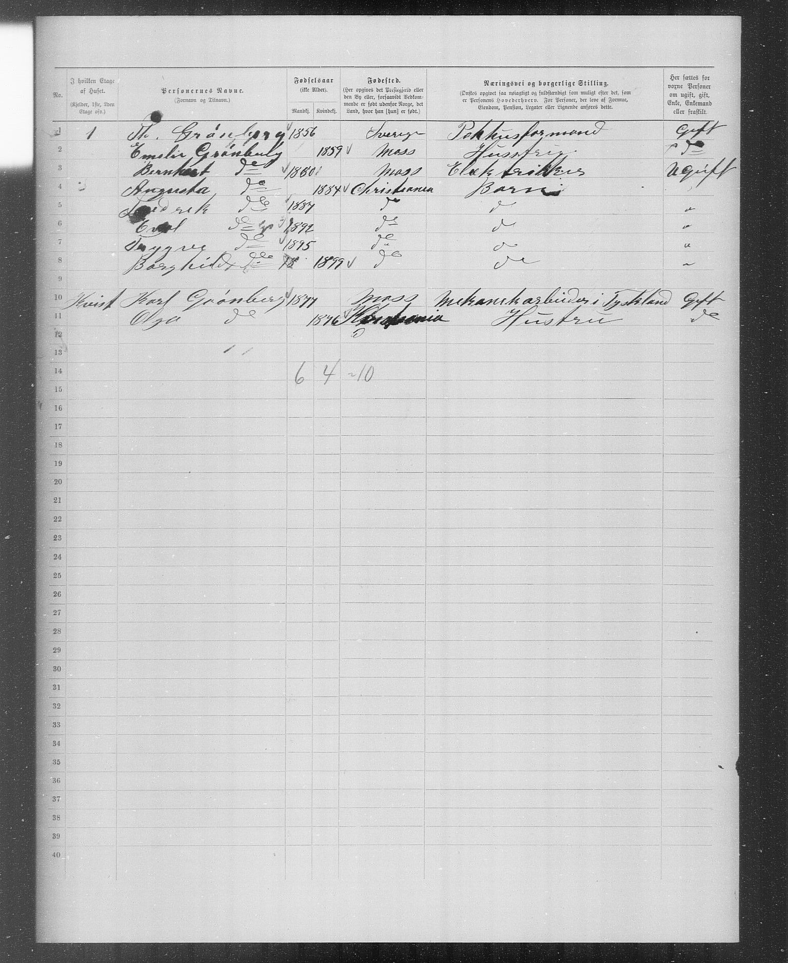 OBA, Municipal Census 1899 for Kristiania, 1899, p. 3513