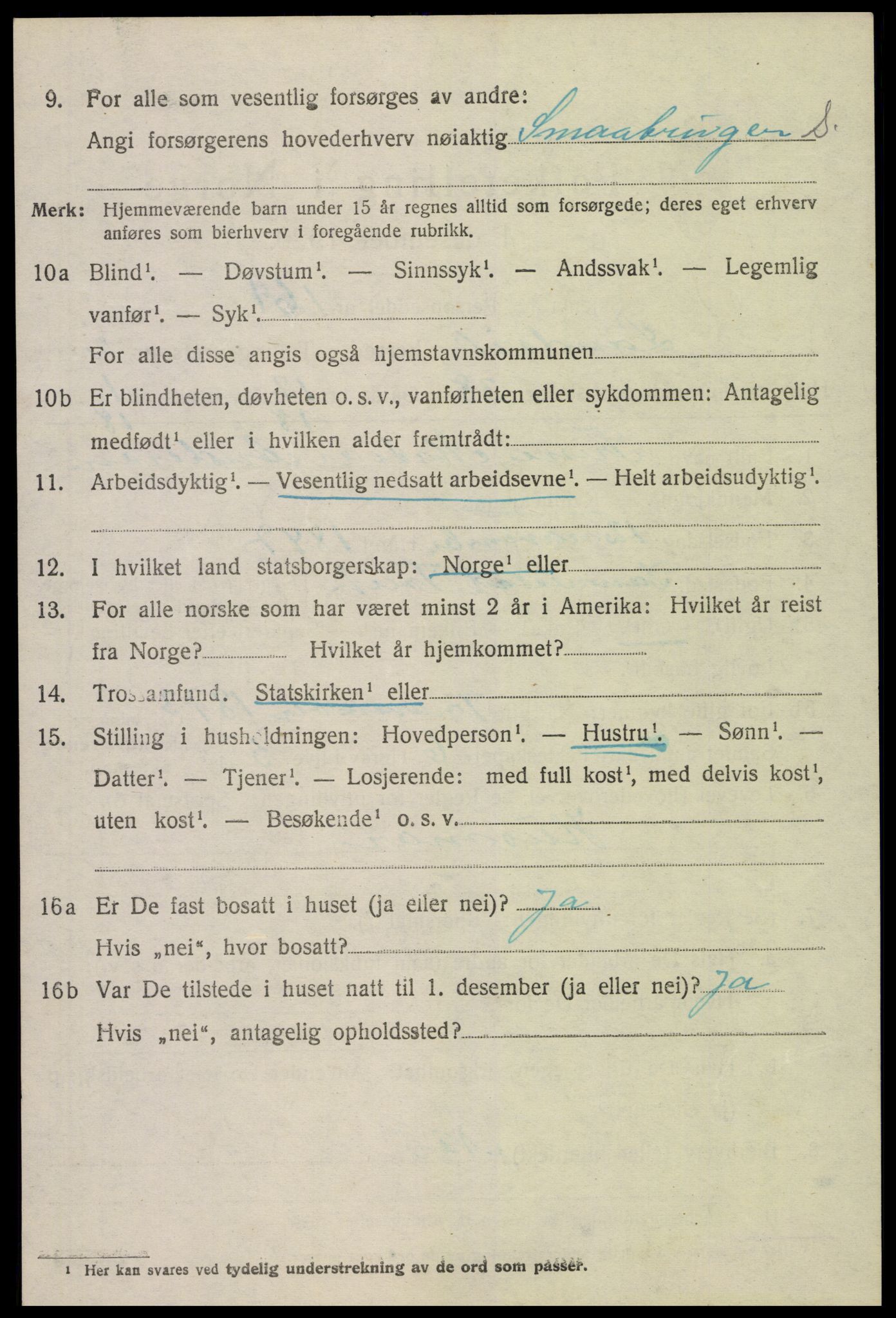 SAK, 1920 census for Landvik, 1920, p. 2089