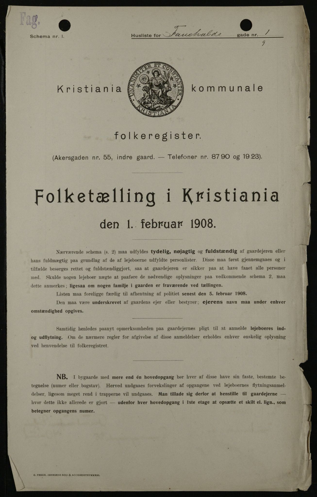 OBA, Municipal Census 1908 for Kristiania, 1908, p. 21500