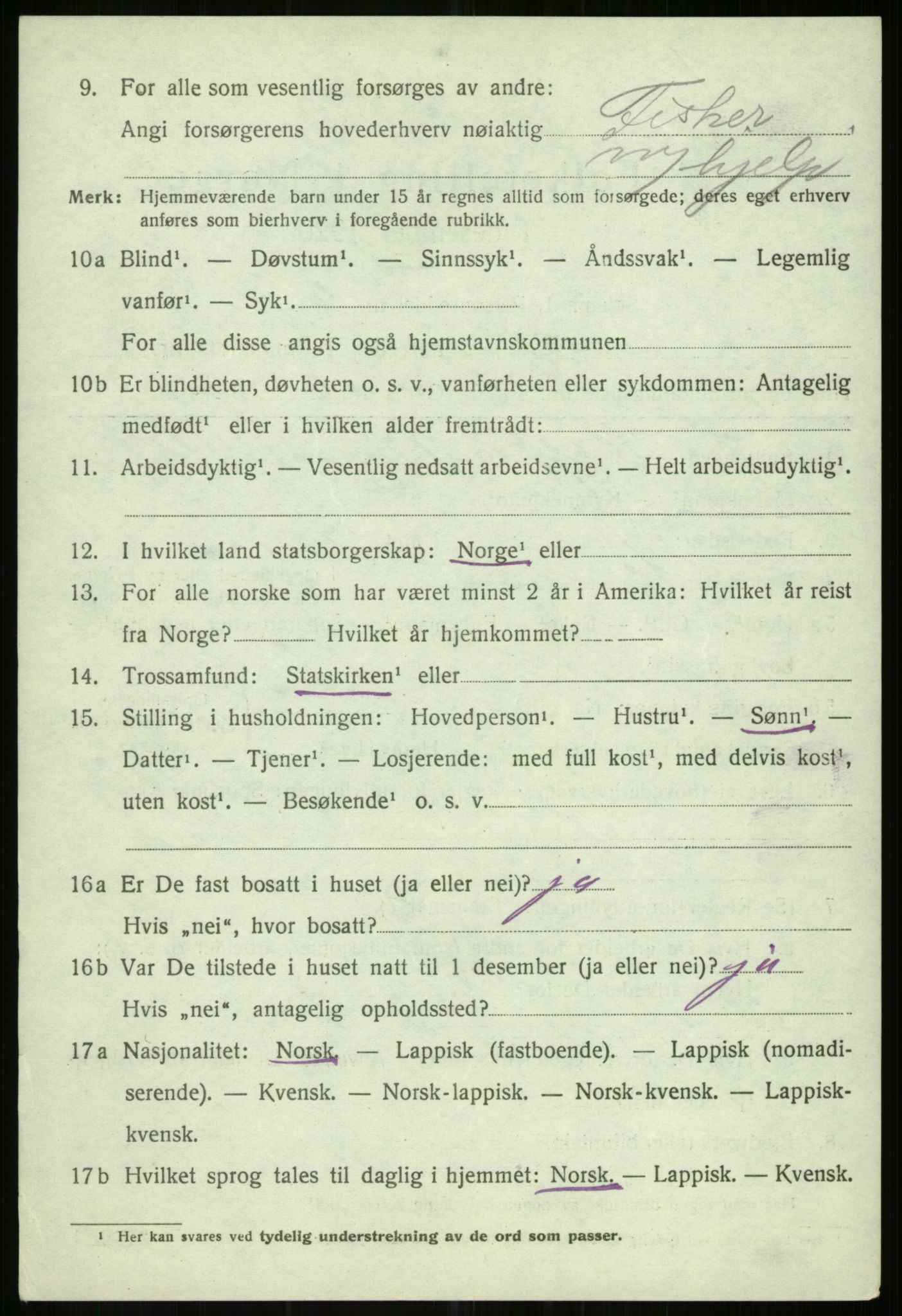 SATØ, 1920 census for Helgøy, 1920, p. 1610
