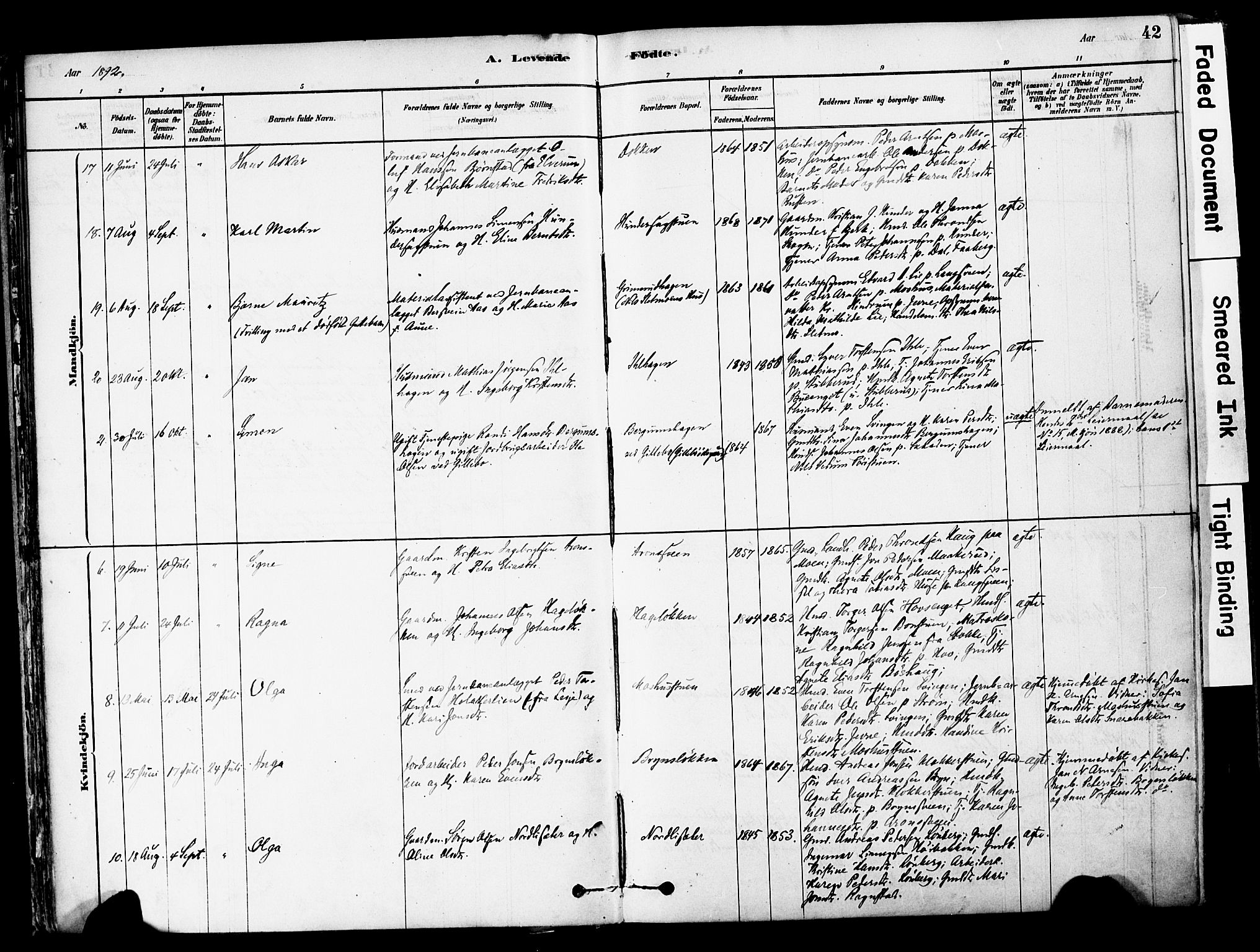 Øyer prestekontor, AV/SAH-PREST-084/H/Ha/Haa/L0008: Parish register (official) no. 8, 1878-1897, p. 42