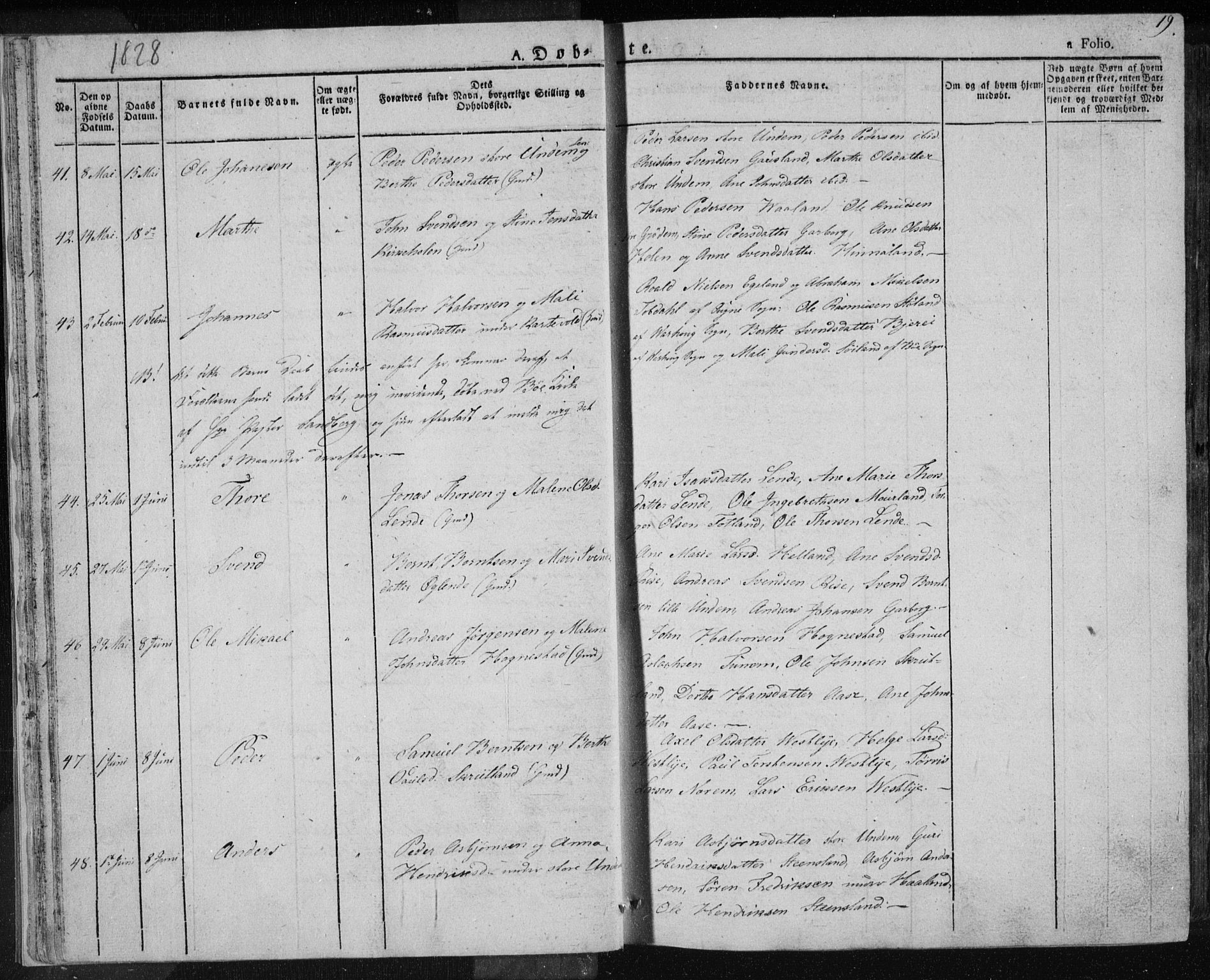 Lye sokneprestkontor, AV/SAST-A-101794/001/30BA/L0004: Parish register (official) no. A 4, 1826-1841, p. 19