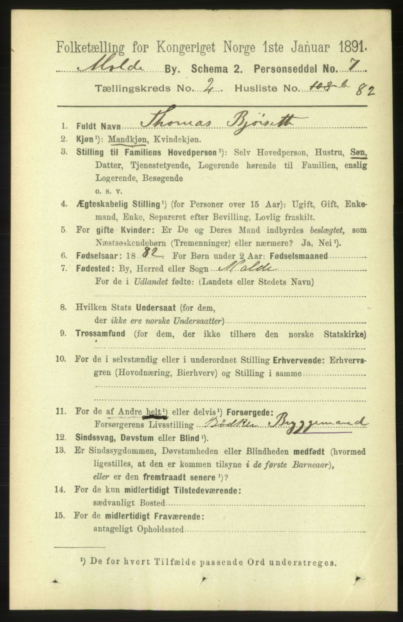 RA, 1891 census for 1502 Molde, 1891, p. 1955