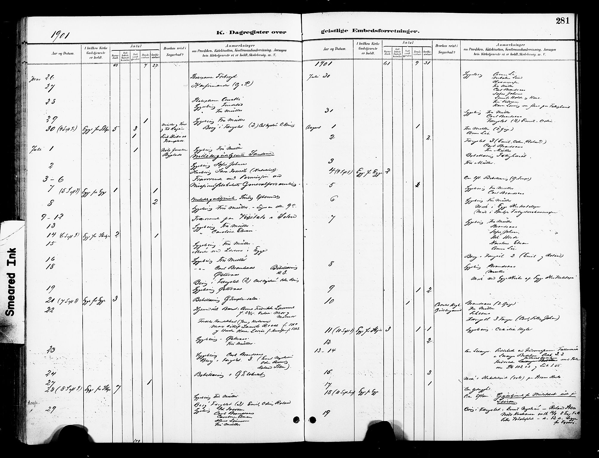 Ministerialprotokoller, klokkerbøker og fødselsregistre - Nord-Trøndelag, AV/SAT-A-1458/739/L0372: Parish register (official) no. 739A04, 1895-1903, p. 281