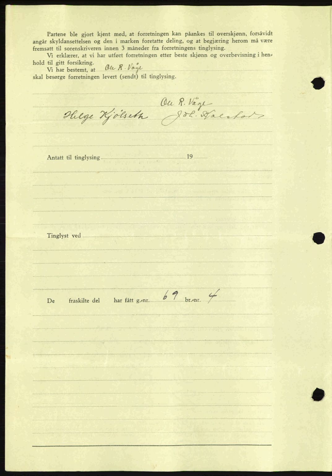 Romsdal sorenskriveri, AV/SAT-A-4149/1/2/2C: Mortgage book no. A17, 1944-1945, Diary no: : 600/1945