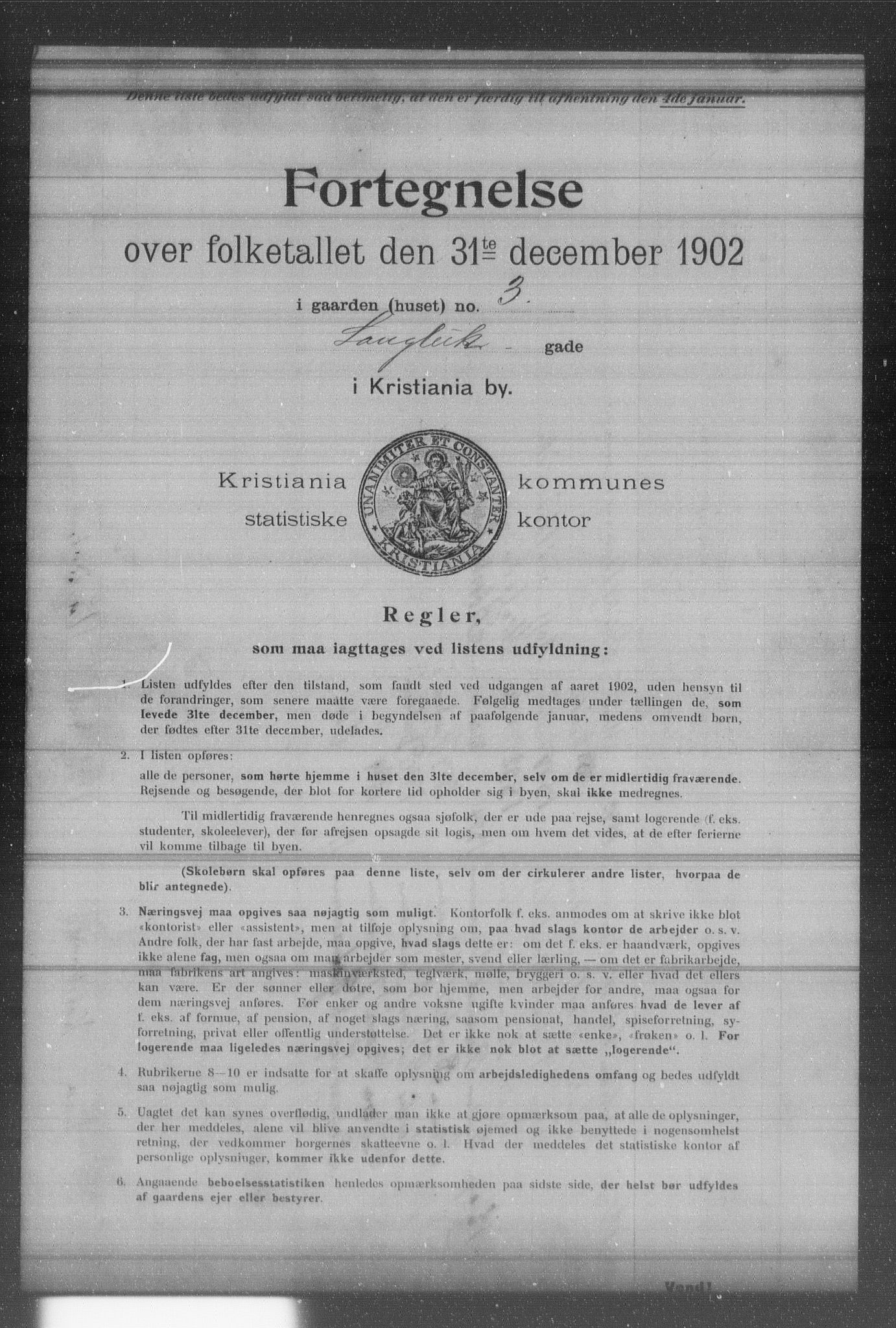 OBA, Municipal Census 1902 for Kristiania, 1902, p. 10916