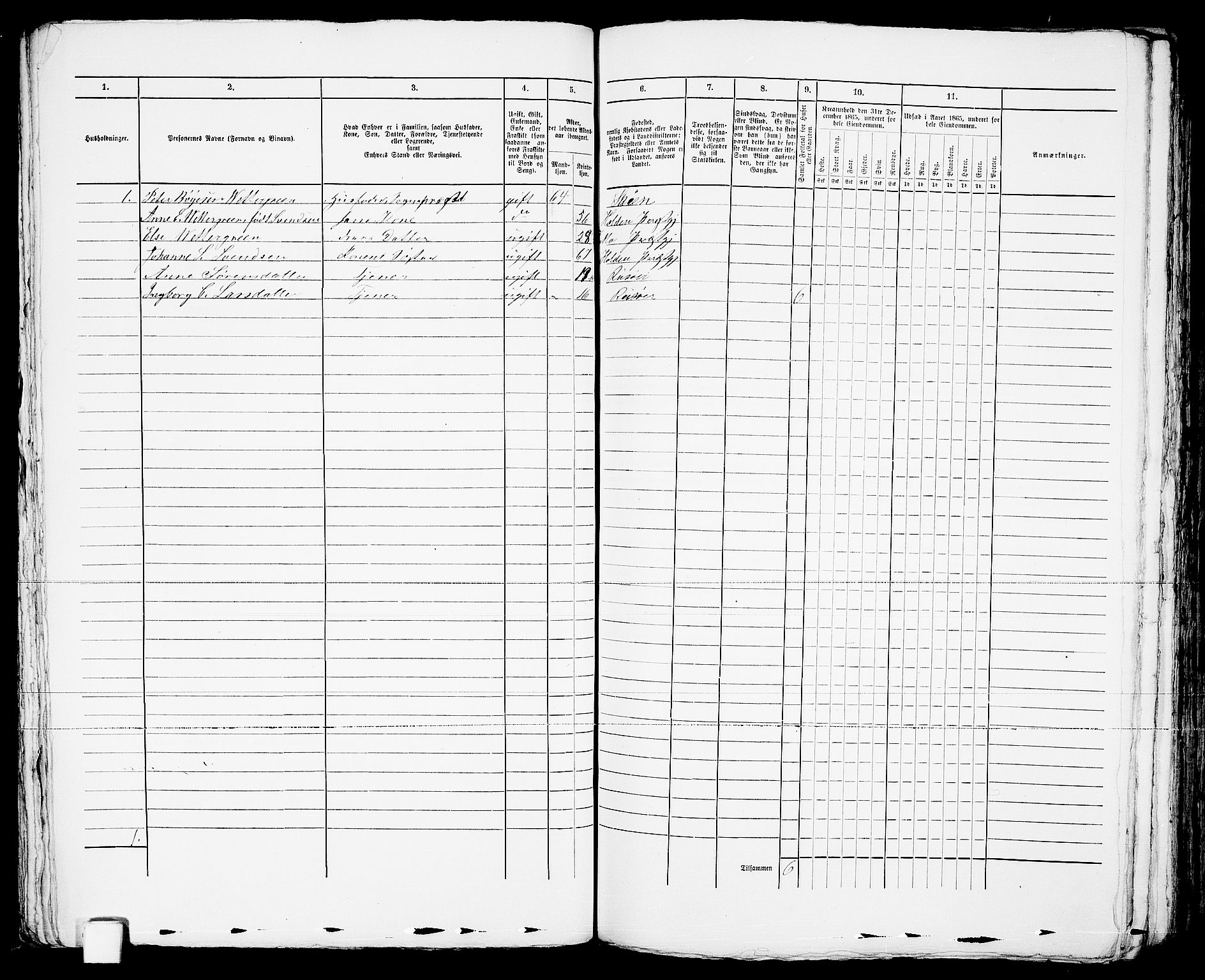 RA, 1865 census for Risør/Risør, 1865, p. 126