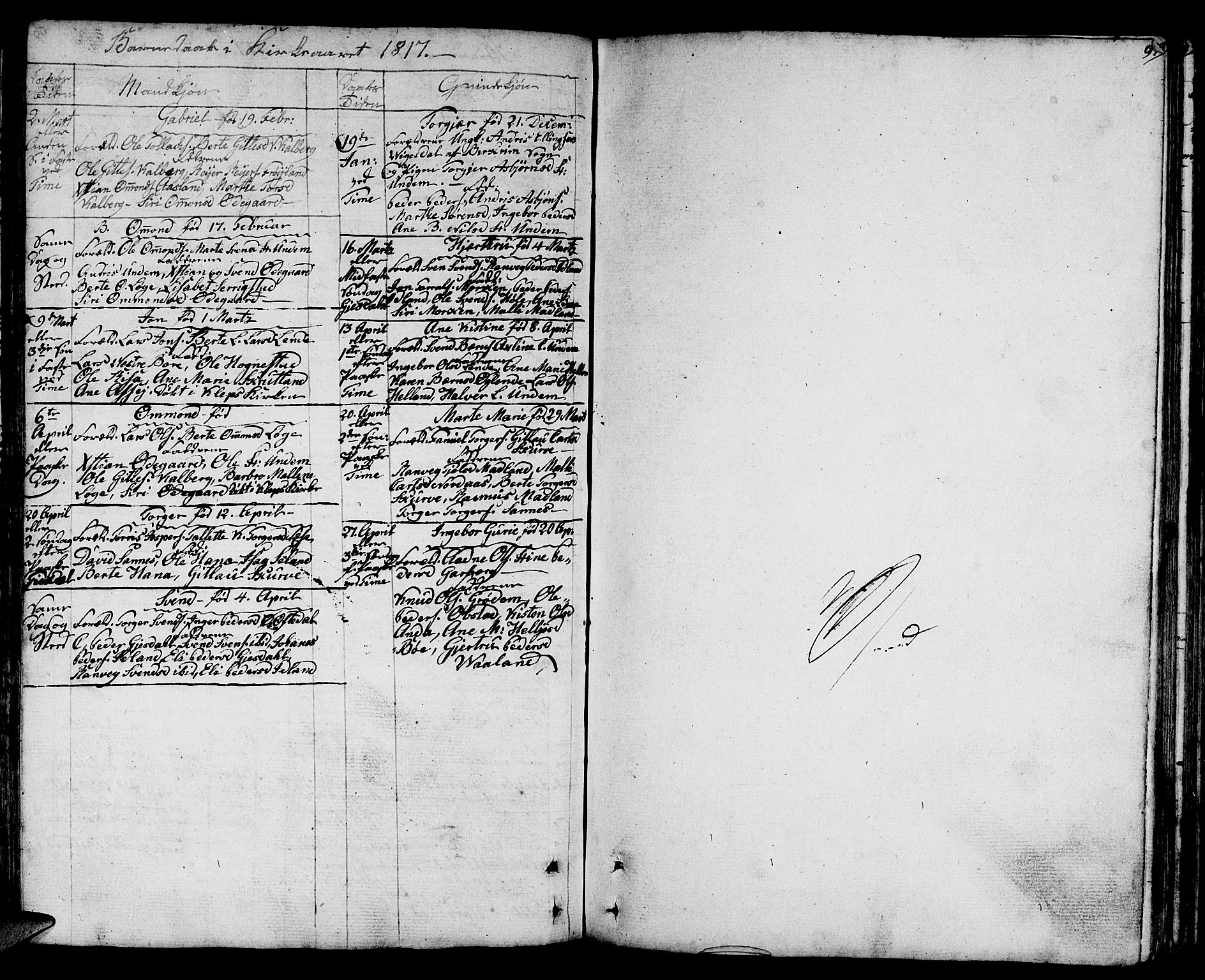 Lye sokneprestkontor, AV/SAST-A-101794/001/30BA/L0002: Parish register (official) no. A 2, 1799-1817, p. 97