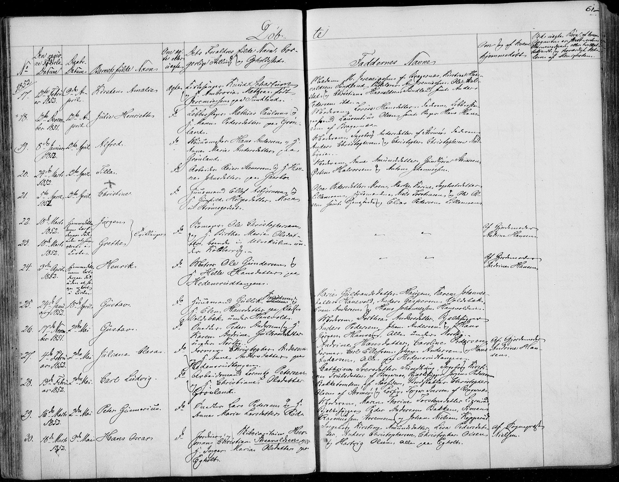 Skoger kirkebøker, SAKO/A-59/F/Fa/L0003: Parish register (official) no. I 3, 1842-1861, p. 61